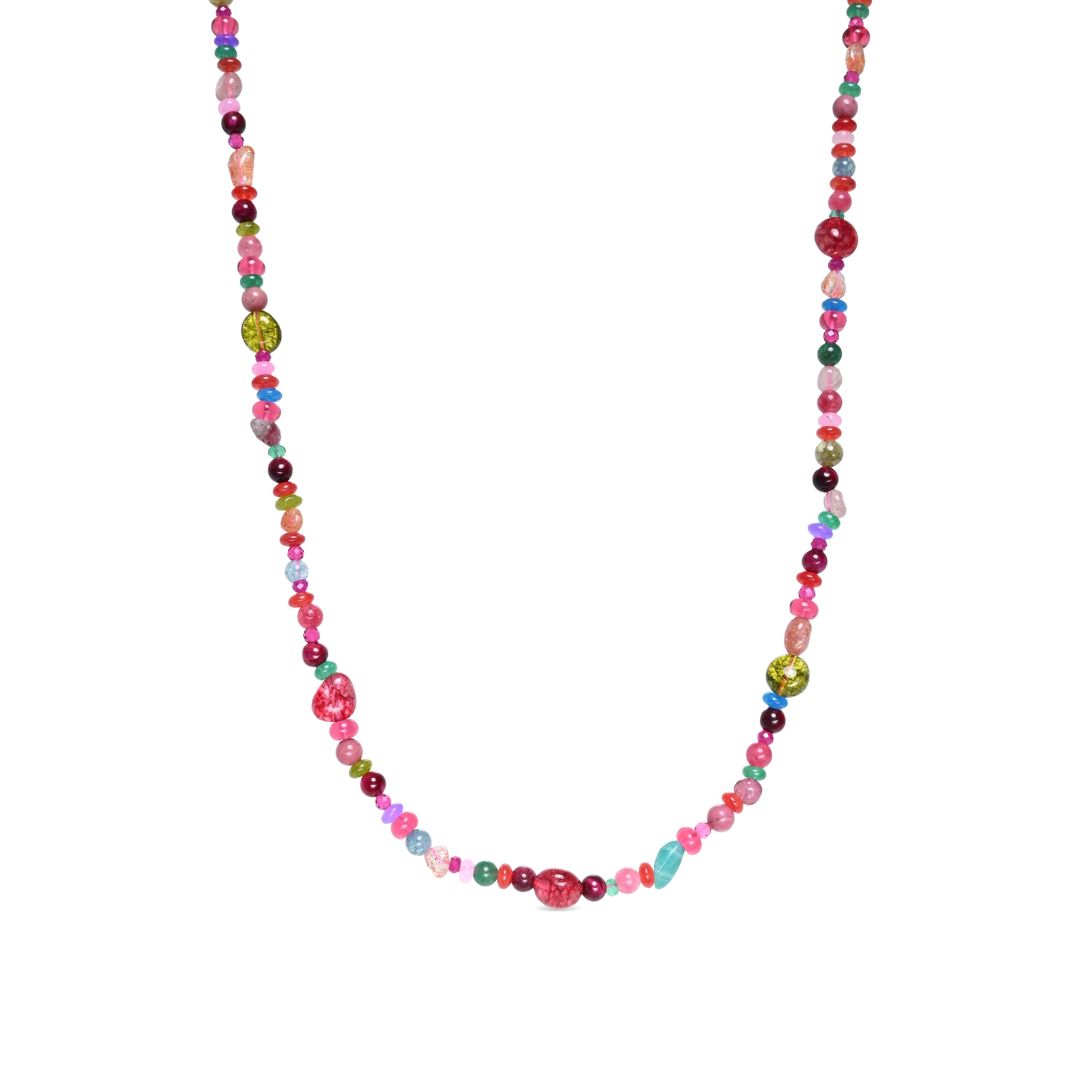 Halskette aus 925er Sterlingsilber und mehrfarbigem Kristall mit 18k Gelbgold-Finish - Usak