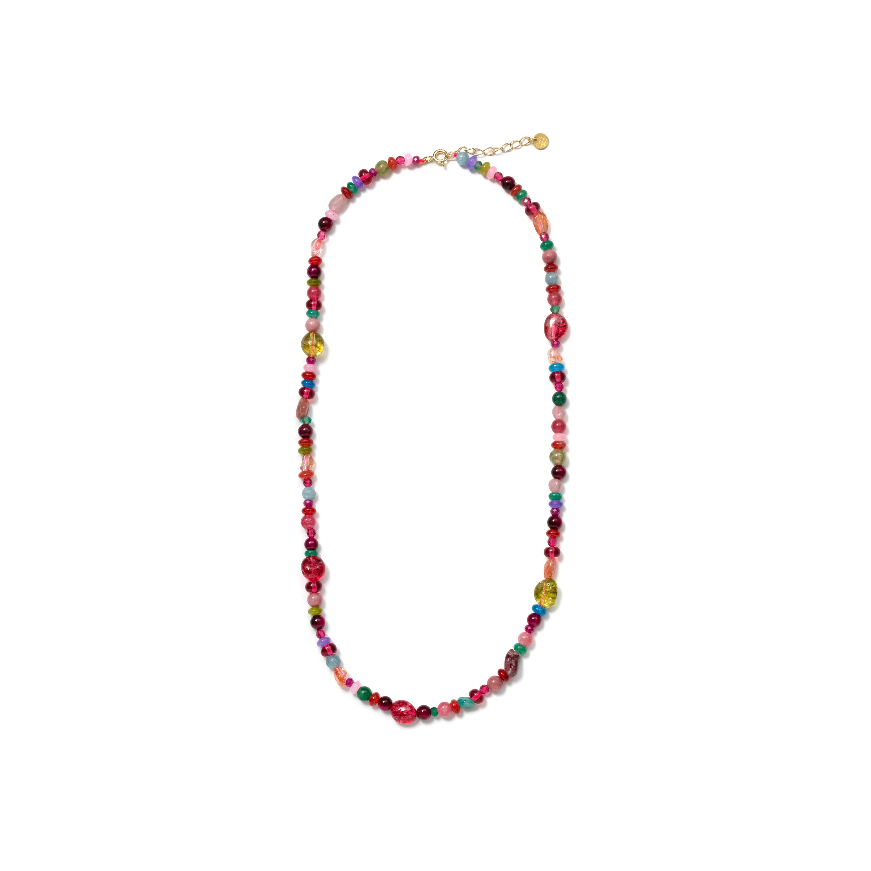 Halskette aus 925er Sterlingsilber und mehrfarbigem Kristall mit 18k Gelbgold-Finish - Usak