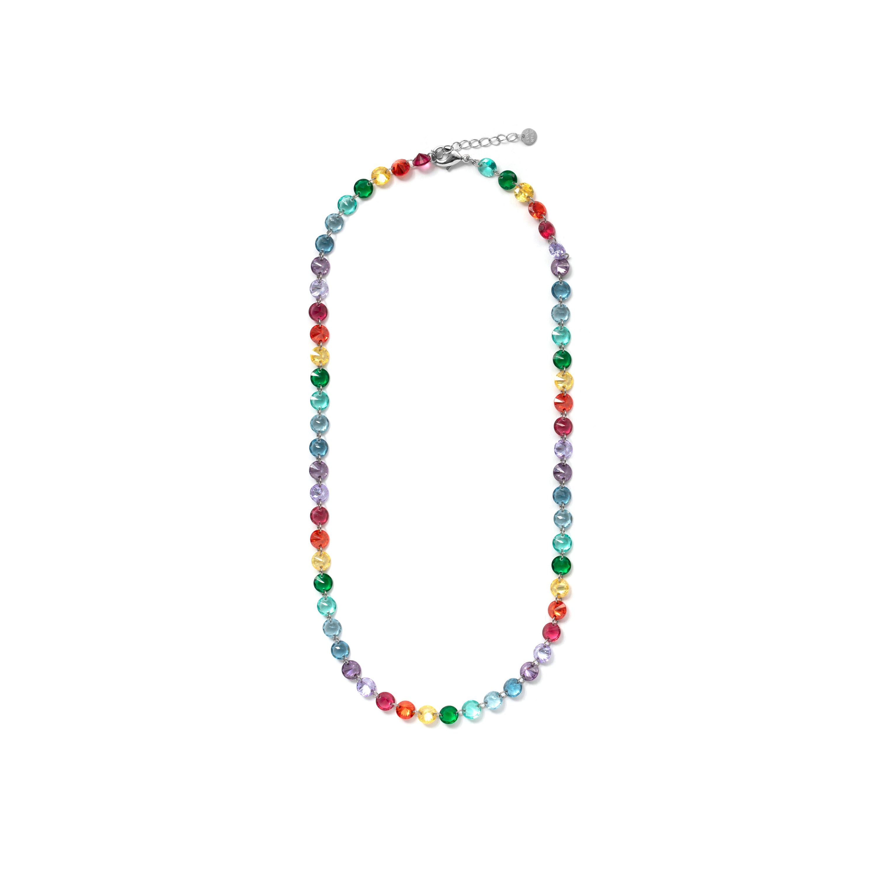 Collier en argent sterling 925 et quartz hydrothermal multicolore finition rhodiée - Rasyes