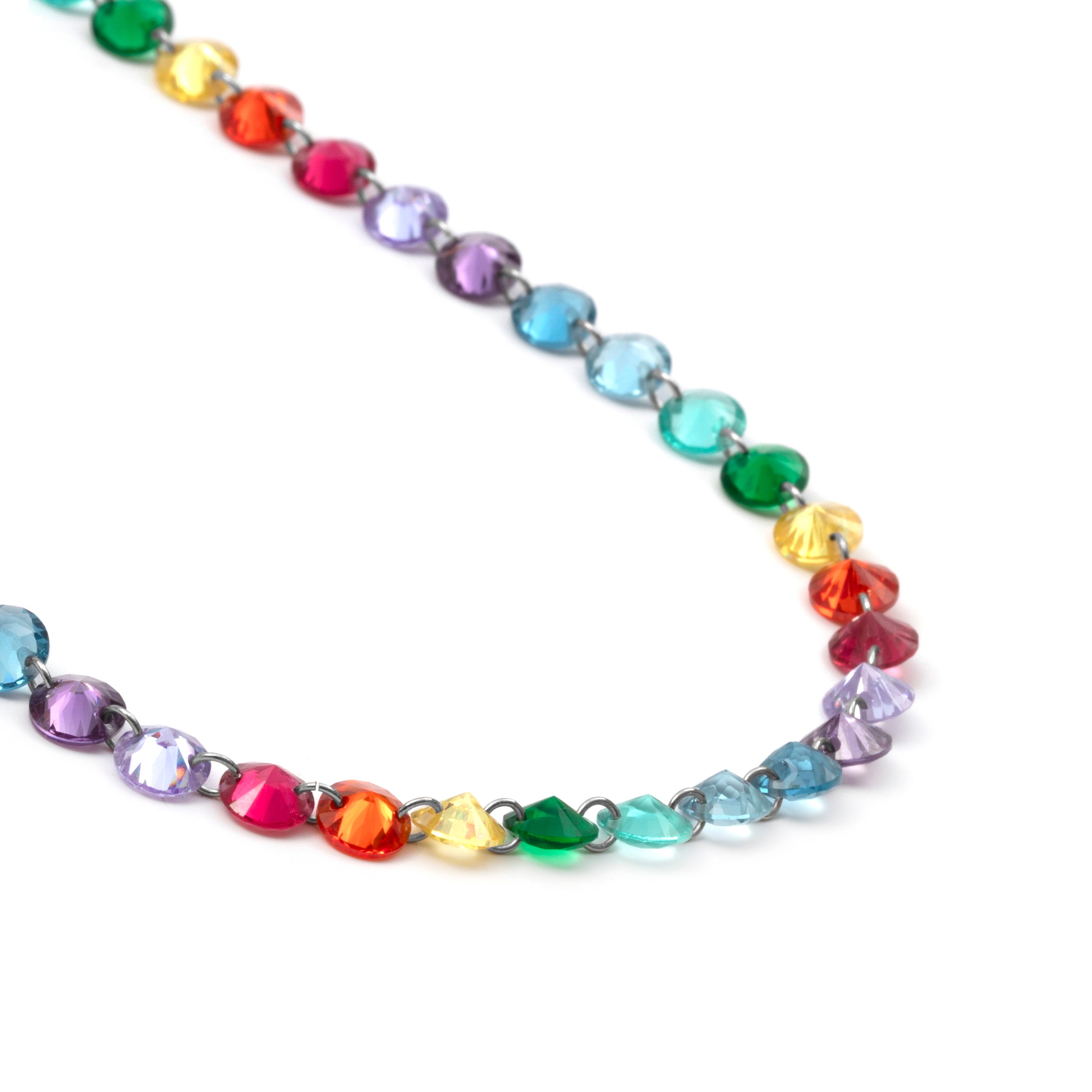 Collier en argent sterling 925 et quartz hydrothermal multicolore finition rhodiée - Rasyes