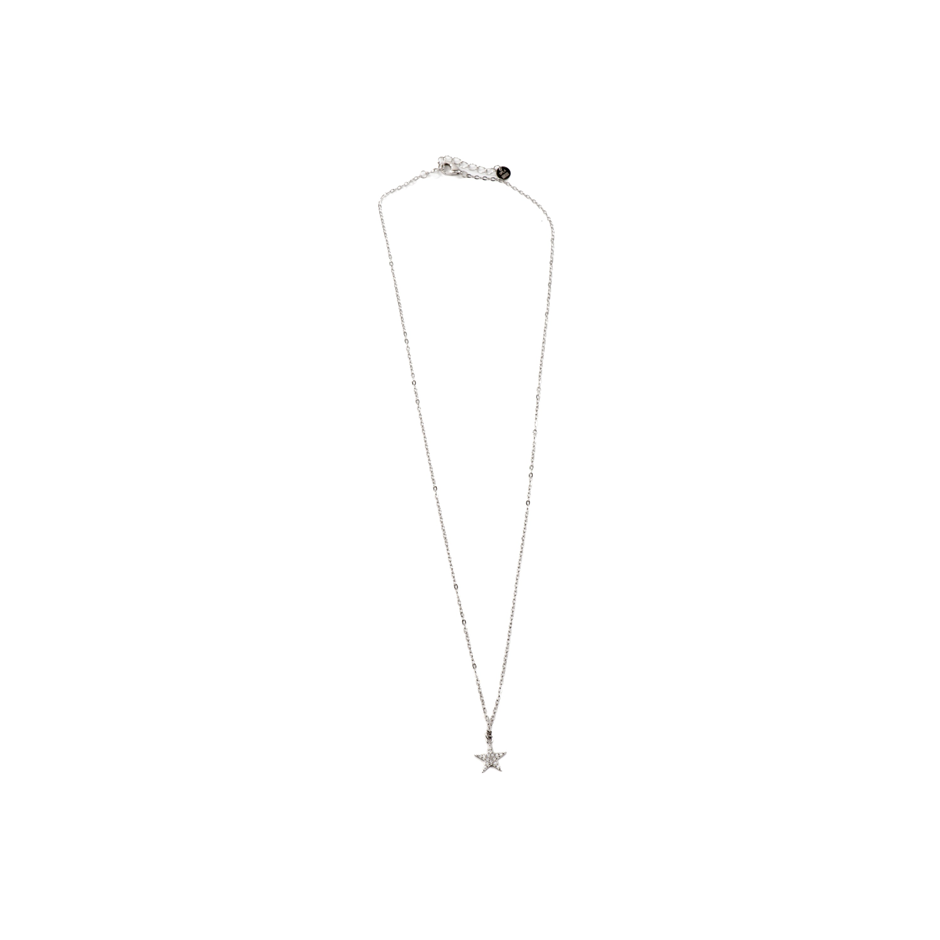 Collier en argent sterling 925 avec zircon brillant finition rhodiée - Leilda