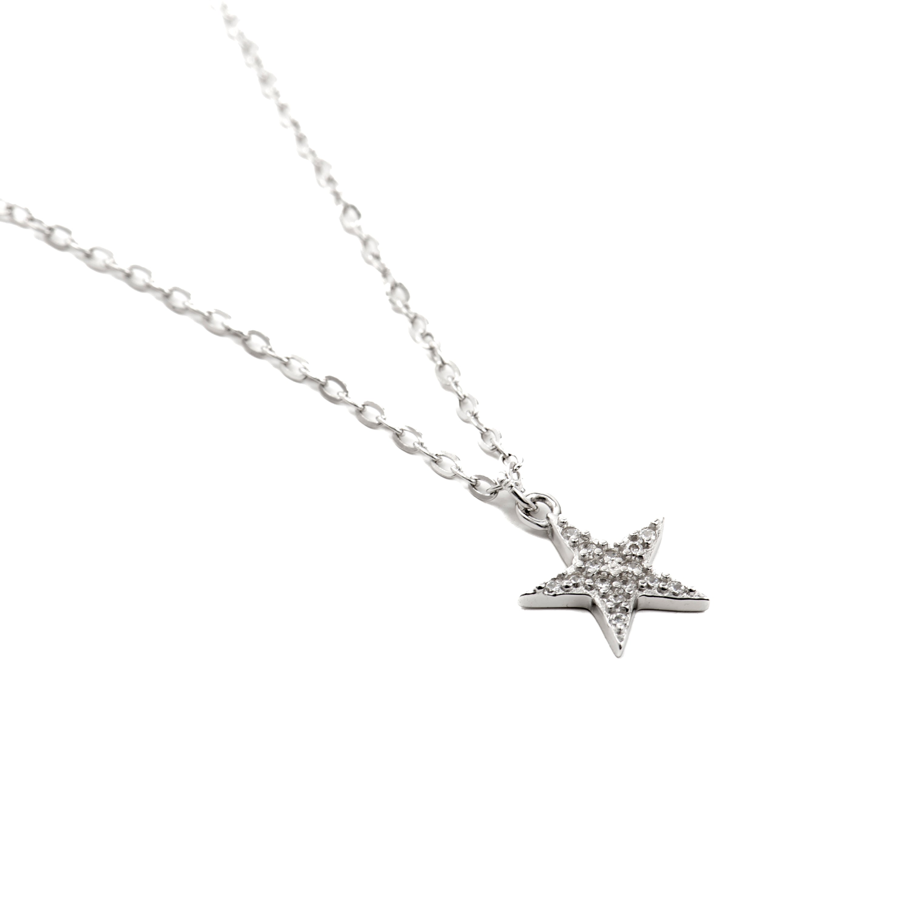 Collier en argent sterling 925 avec zircon brillant finition rhodiée - Leilda