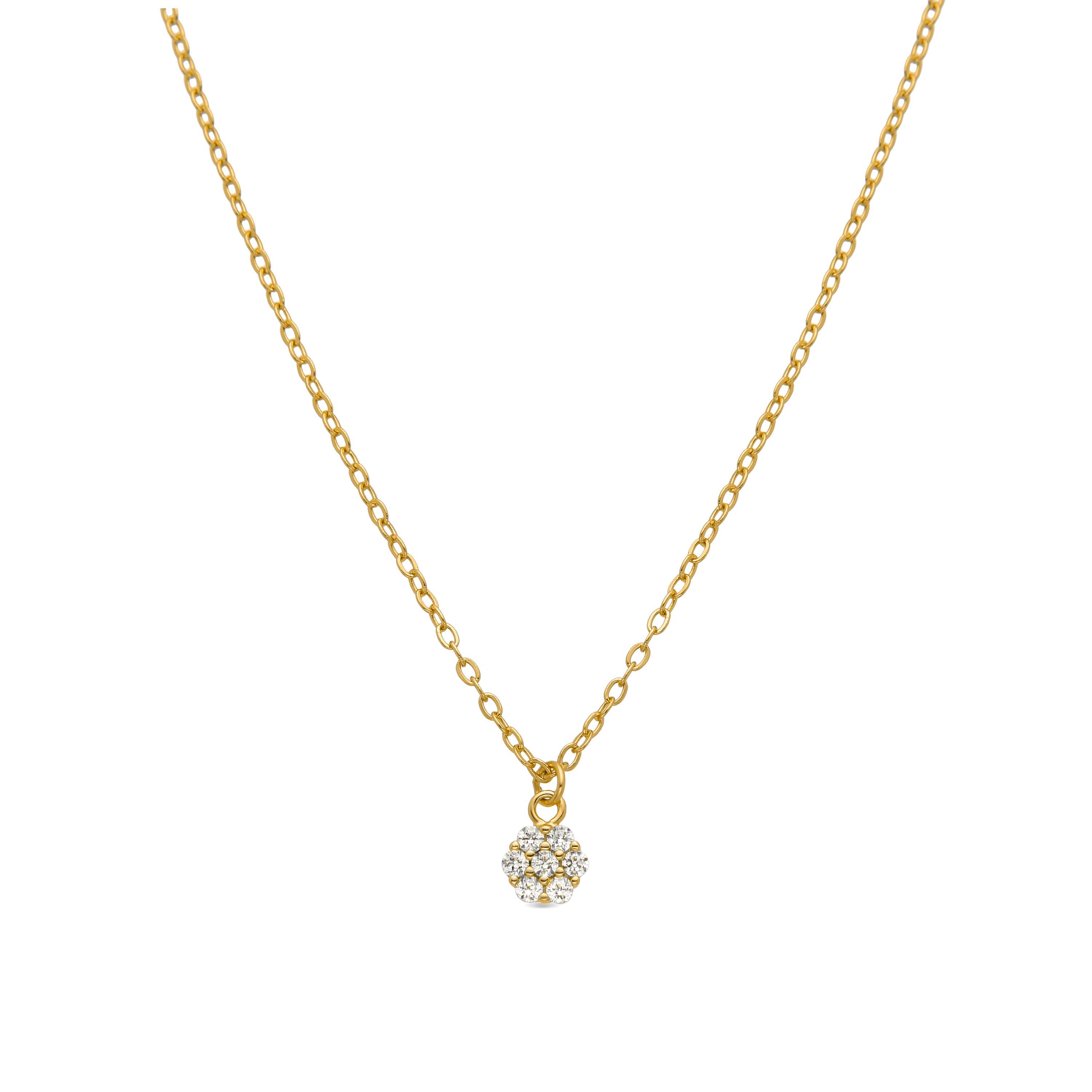 925 Sterling Silver Necklace with Brilliant Zirconia finished in 18K Yellow Gold - Oris