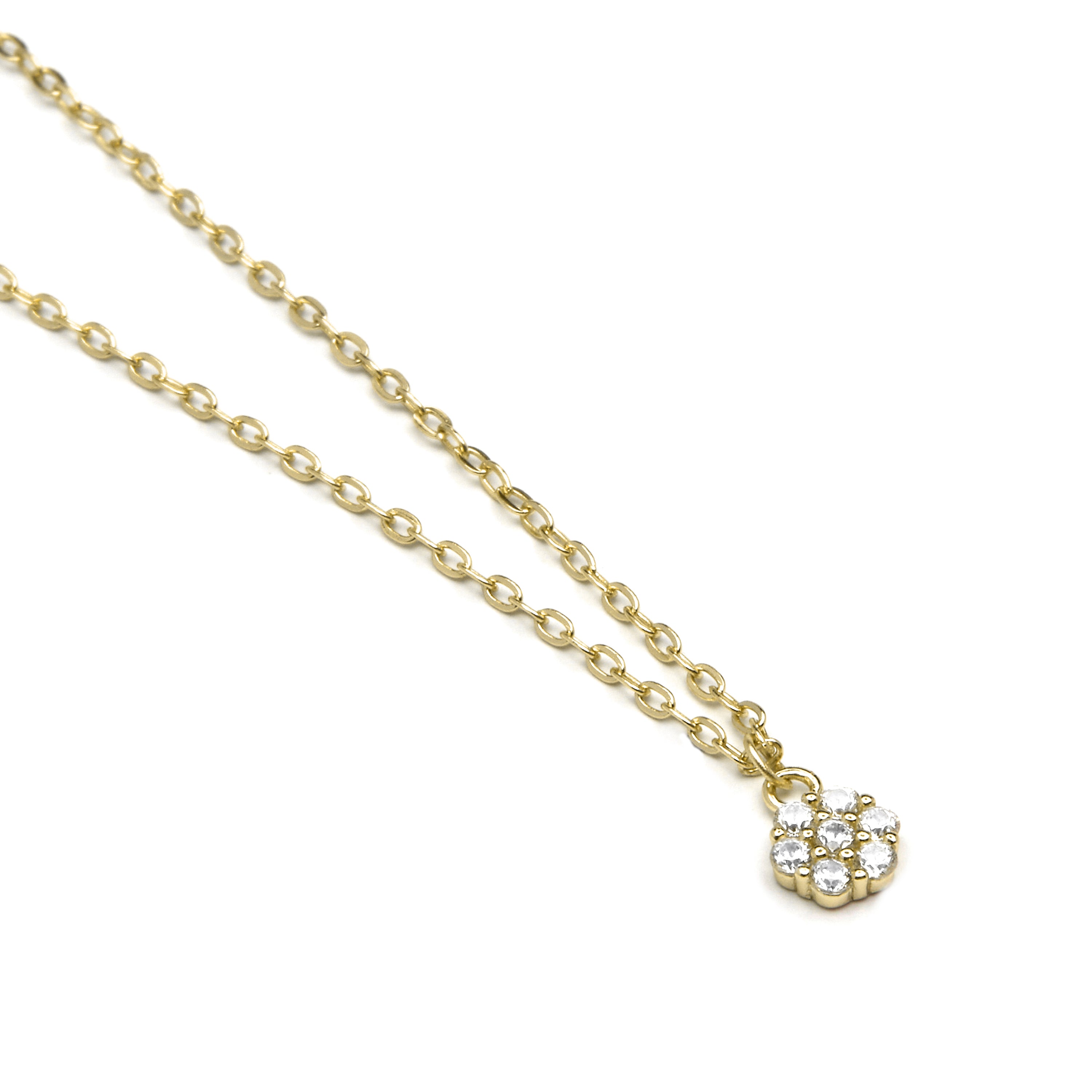 Collier en argent sterling 925 et zircon brillant finition or jaune 18K - Oris