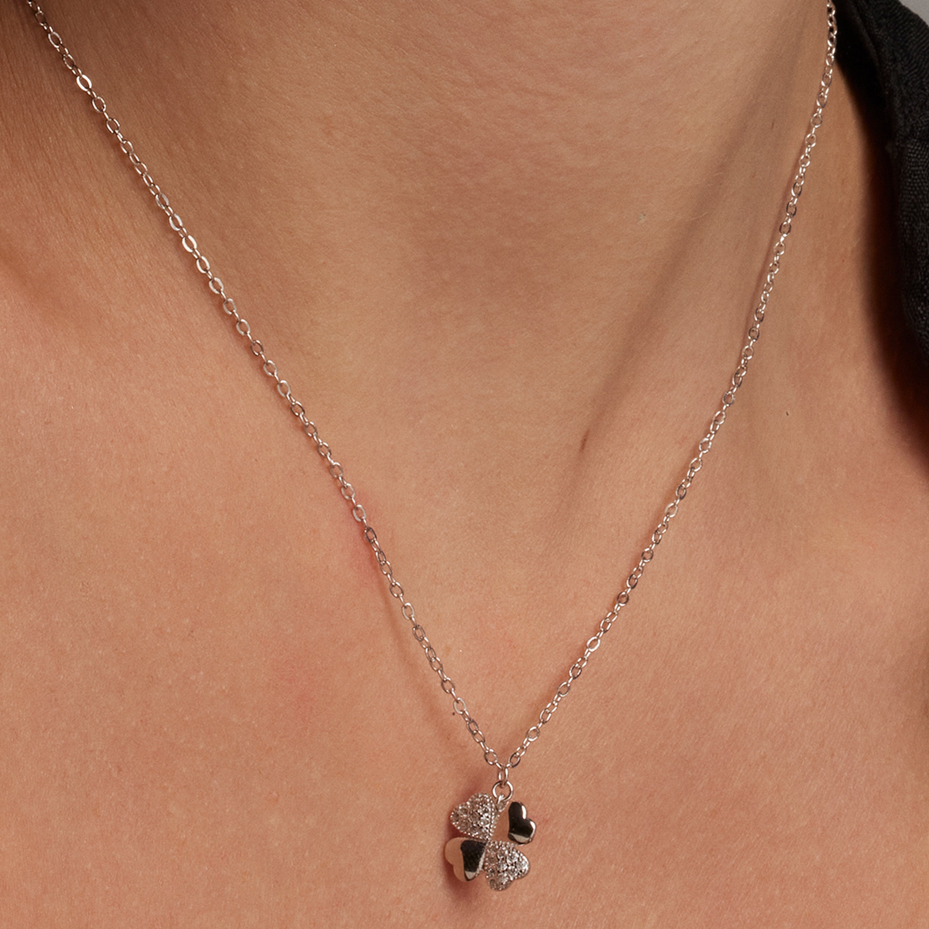 Collana in Argento Sterling 925 e Zirconia Cubica con finitura in rodio - Lumah
