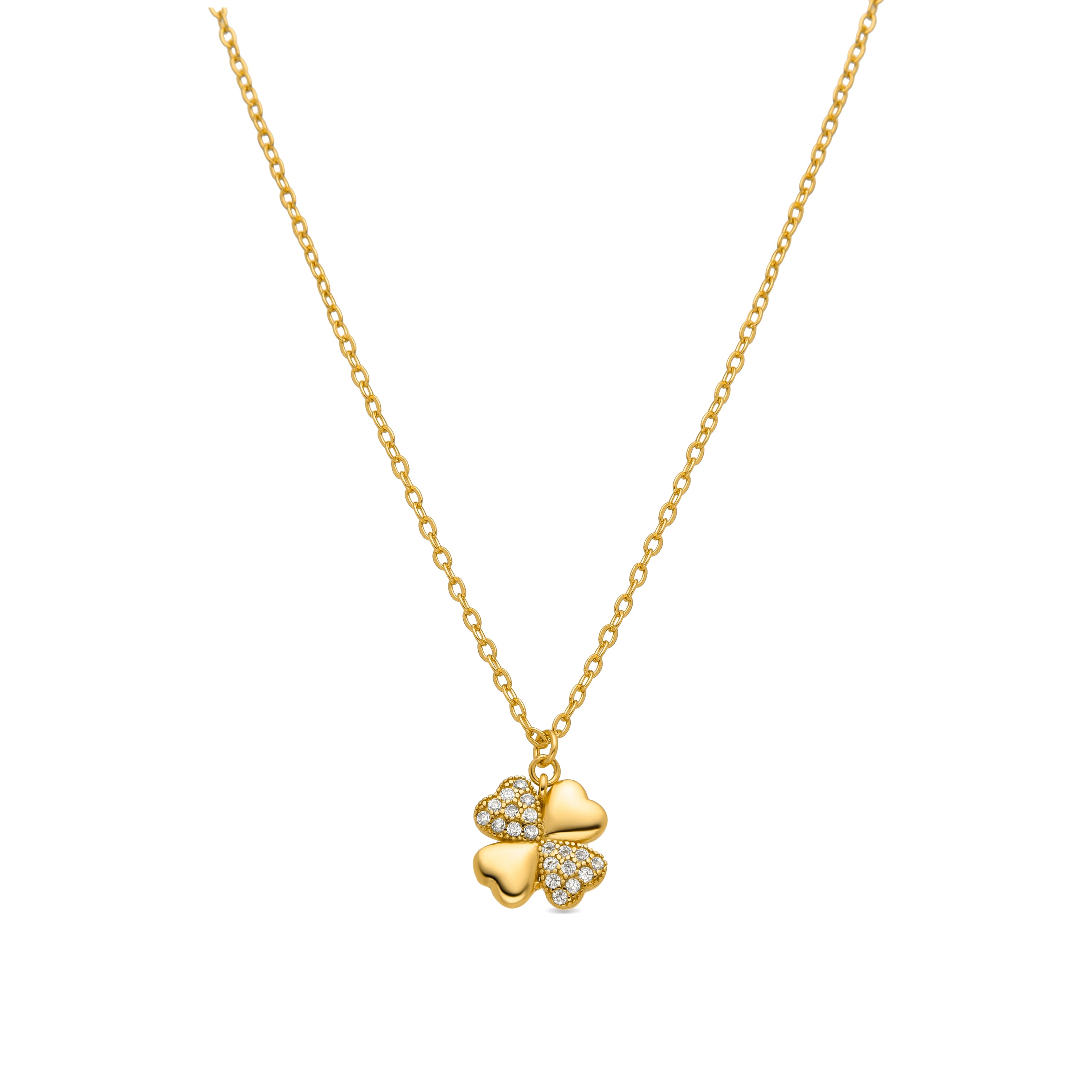 925er Sterlingsilber-Halskette mit funkelndem Zirkonia, vergoldet mit 18K Gelbgold - Lumah