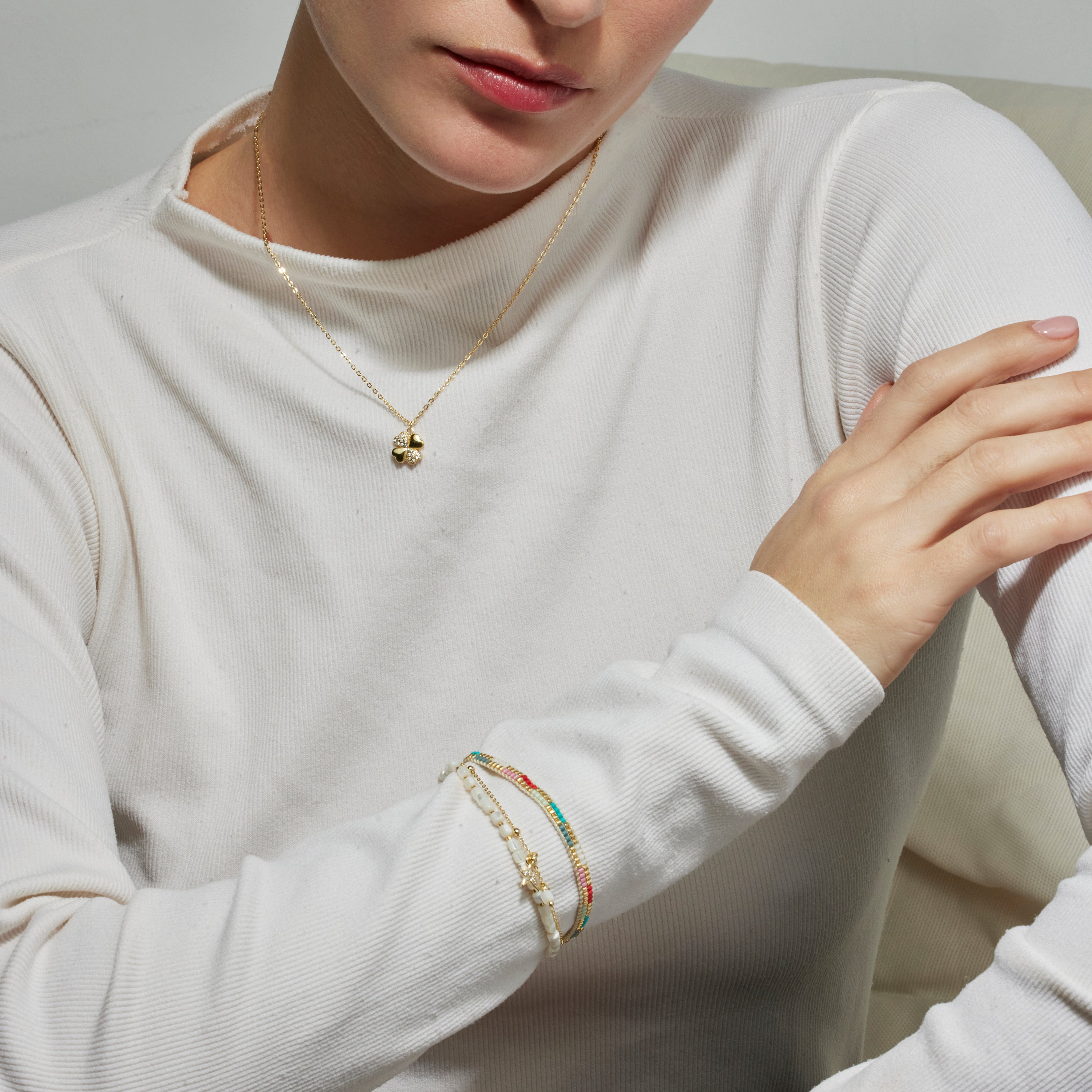 925er Sterlingsilber-Halskette mit funkelndem Zirkonia, vergoldet mit 18K Gelbgold - Lumah