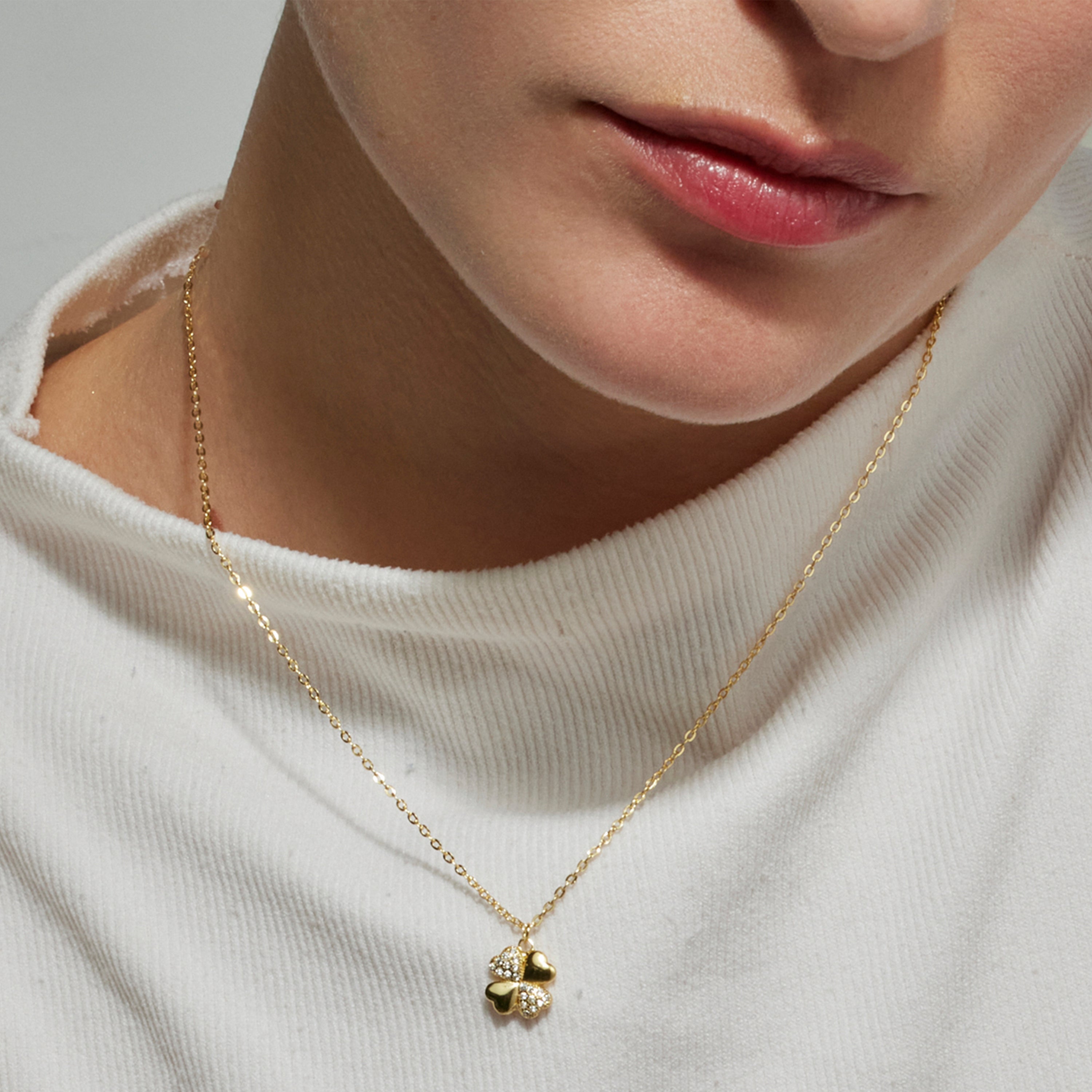 925er Sterlingsilber-Halskette mit funkelndem Zirkonia, vergoldet mit 18K Gelbgold - Lumah