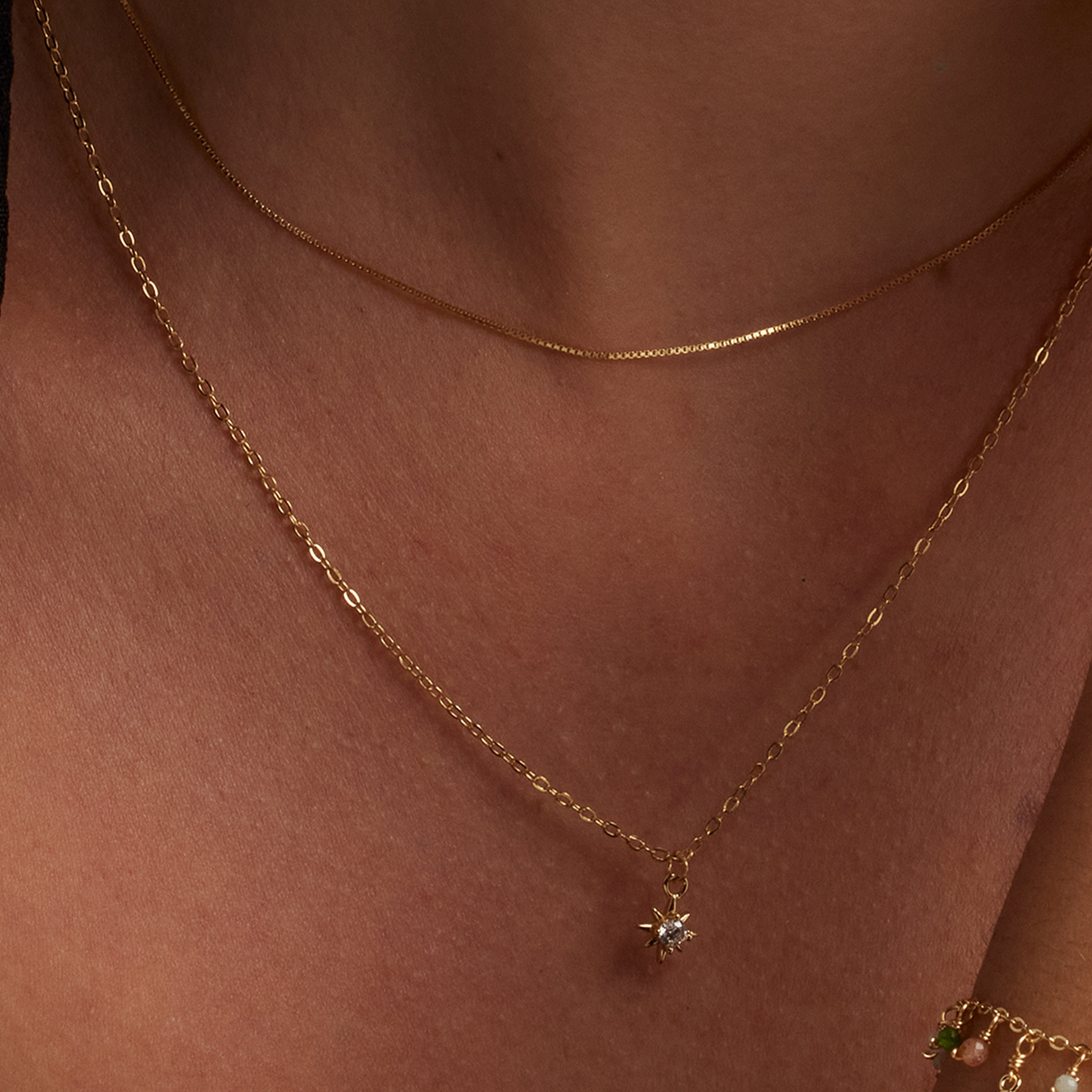 925 Sterling Silver Necklace with Brilliant Zirconia finished in 18K Yellow Gold - Najme