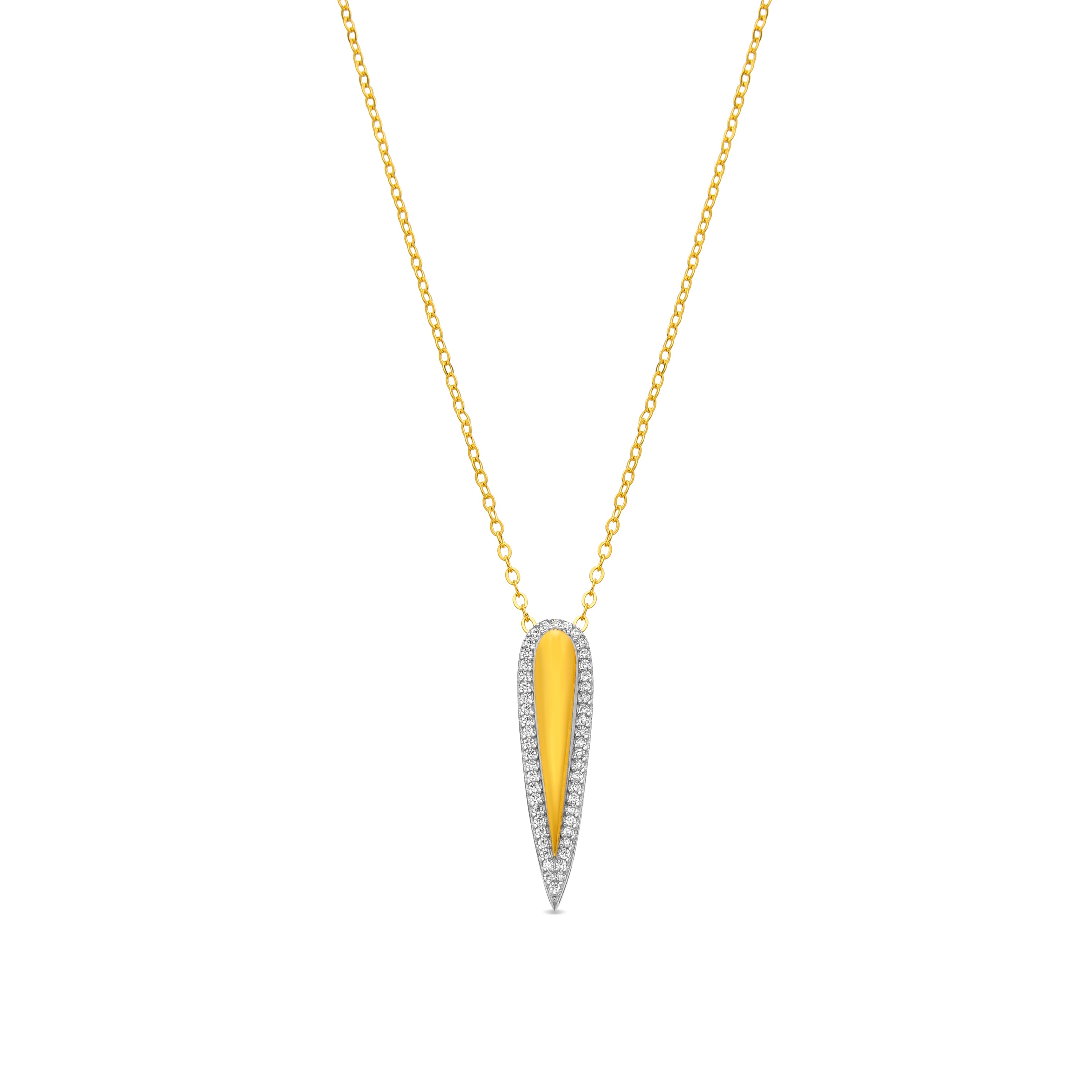 Collier en argent sterling 925 et zircon brillant finition or 18k - Omiya