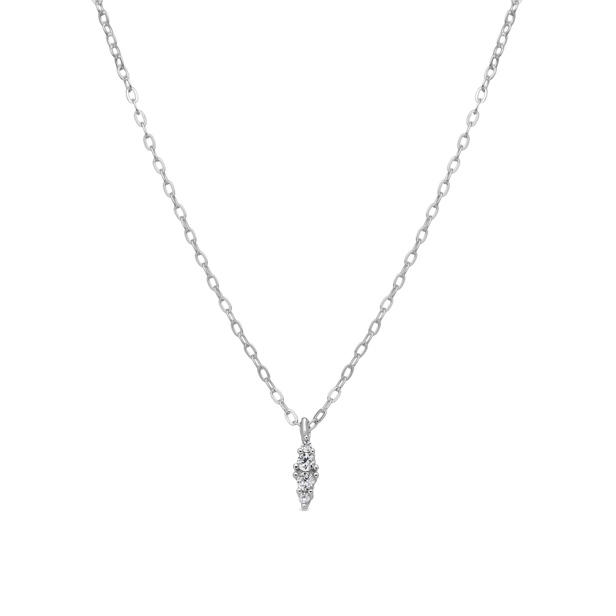 Collar de Plata de Ley 925 y Circonita Brillante acabado rodio - Naswa