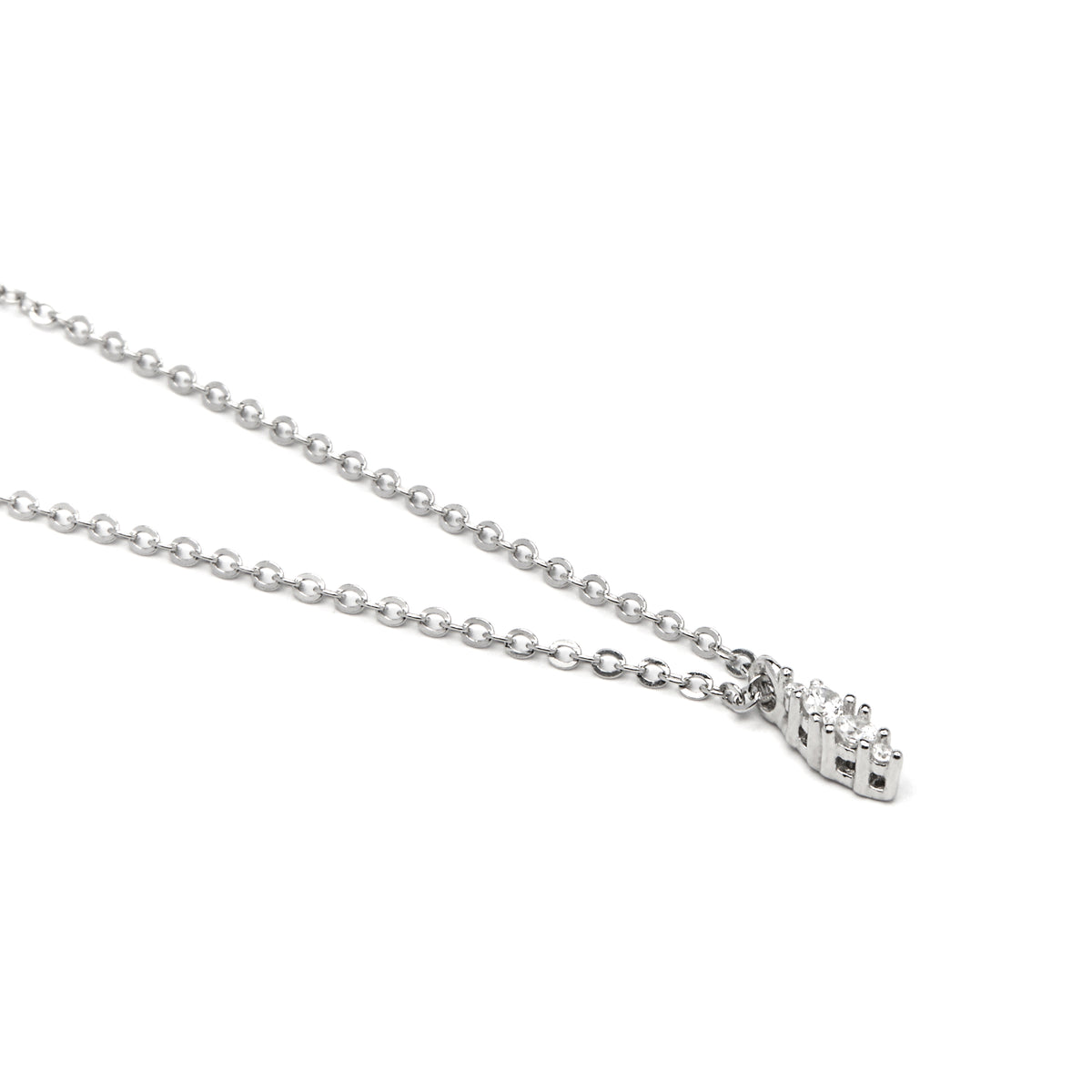 Collar de Plata de Ley 925 y Circonita Brillante acabado rodio - Naswa