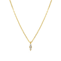 Collar de Plata de Ley 925 y Circonita Brillante acabado oro amarillo de 18k - Naswa