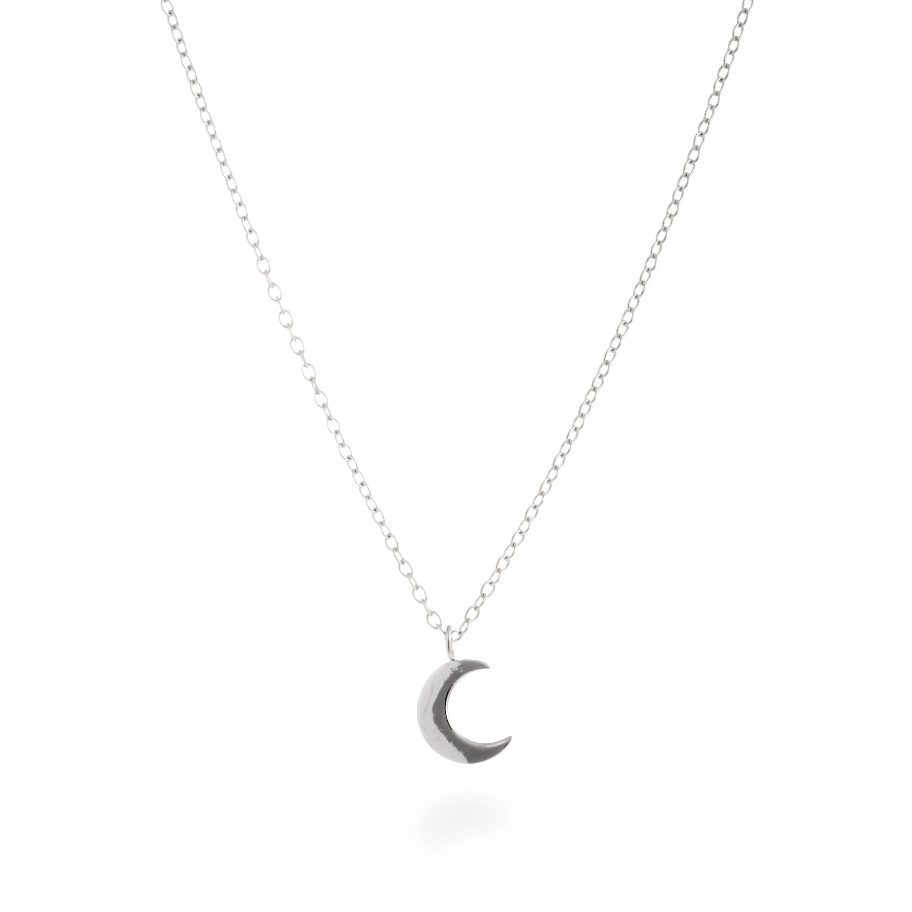 Colar de Prata de Lei 925 com acabamento em ródio - Crescent