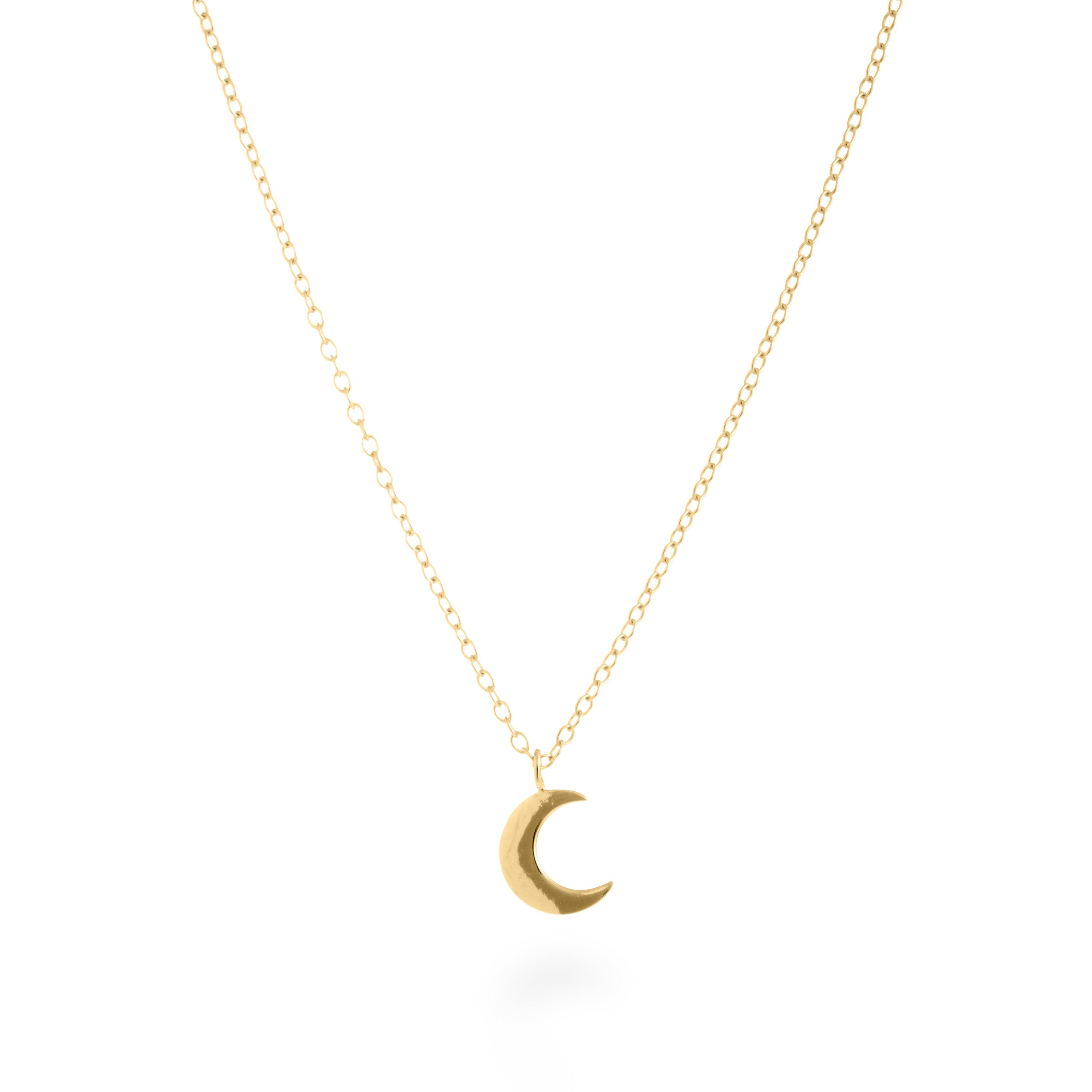 925 Sterling Silver Necklace finished in 18K yellow gold - Crescent