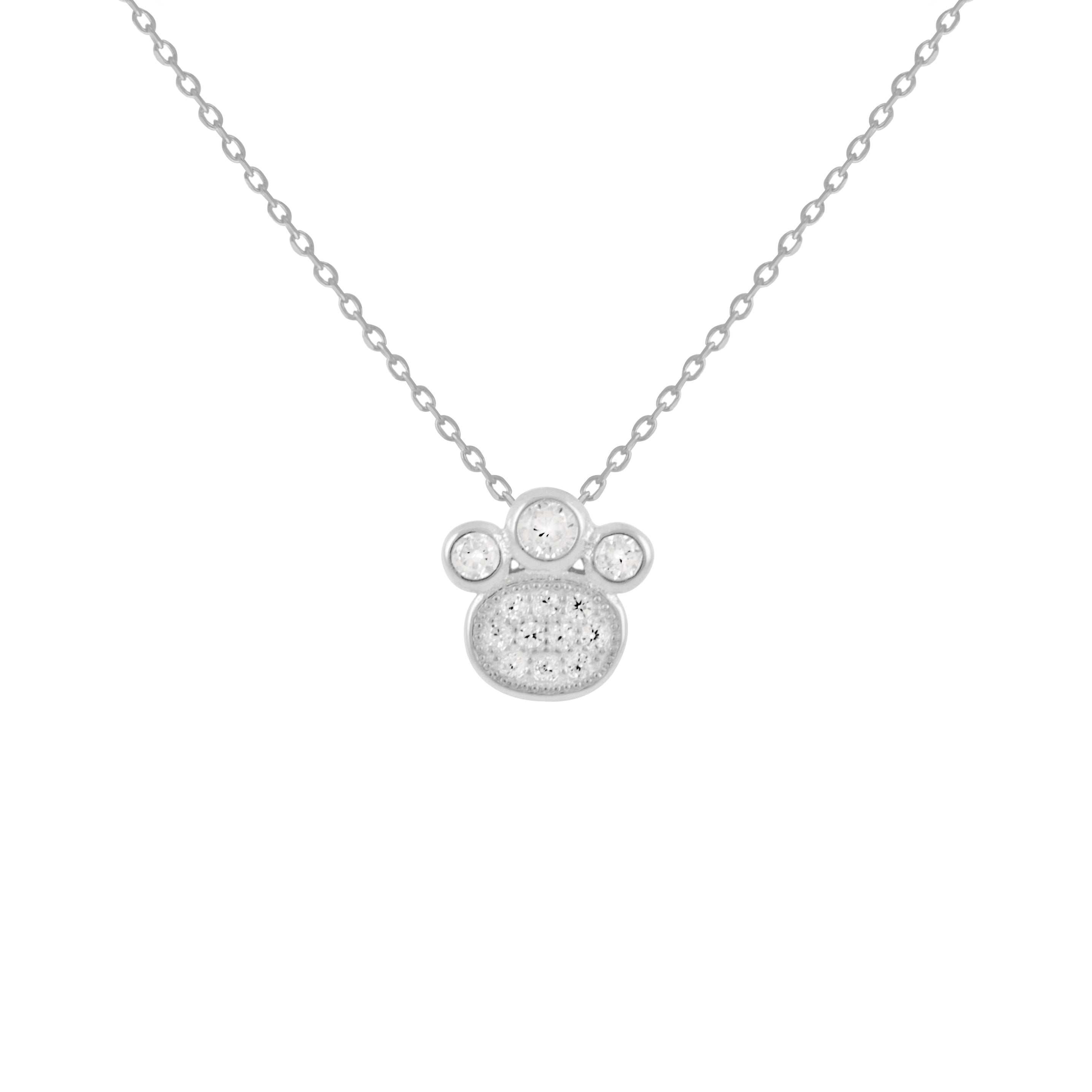 925er Sterlingsilber-Halskette mit glänzendem Zirkonia, rhodiniert - Loyalität