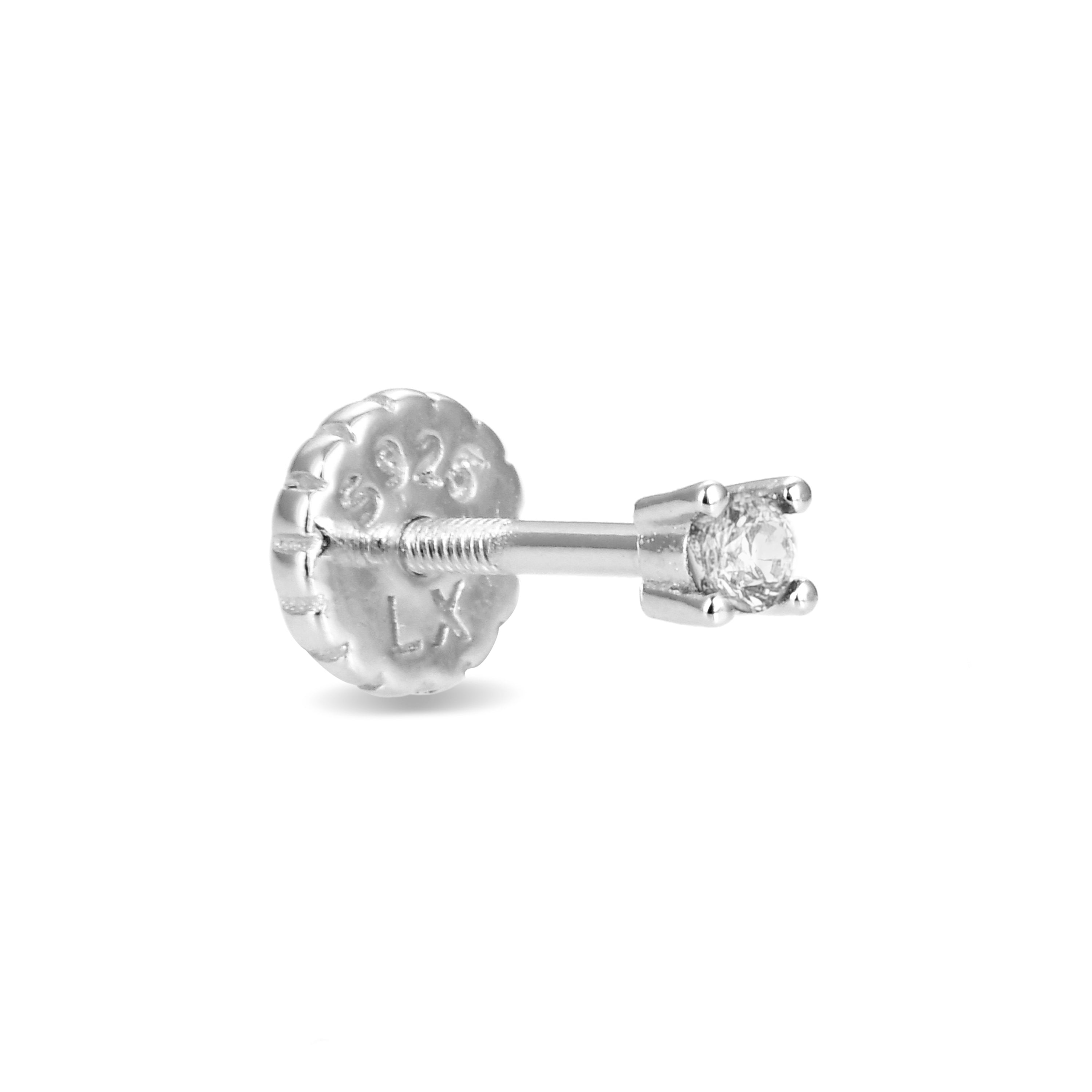 Piercing aus 925er Sterlingsilber mit funkelndem Zirkonia, rhodiniert - Dali