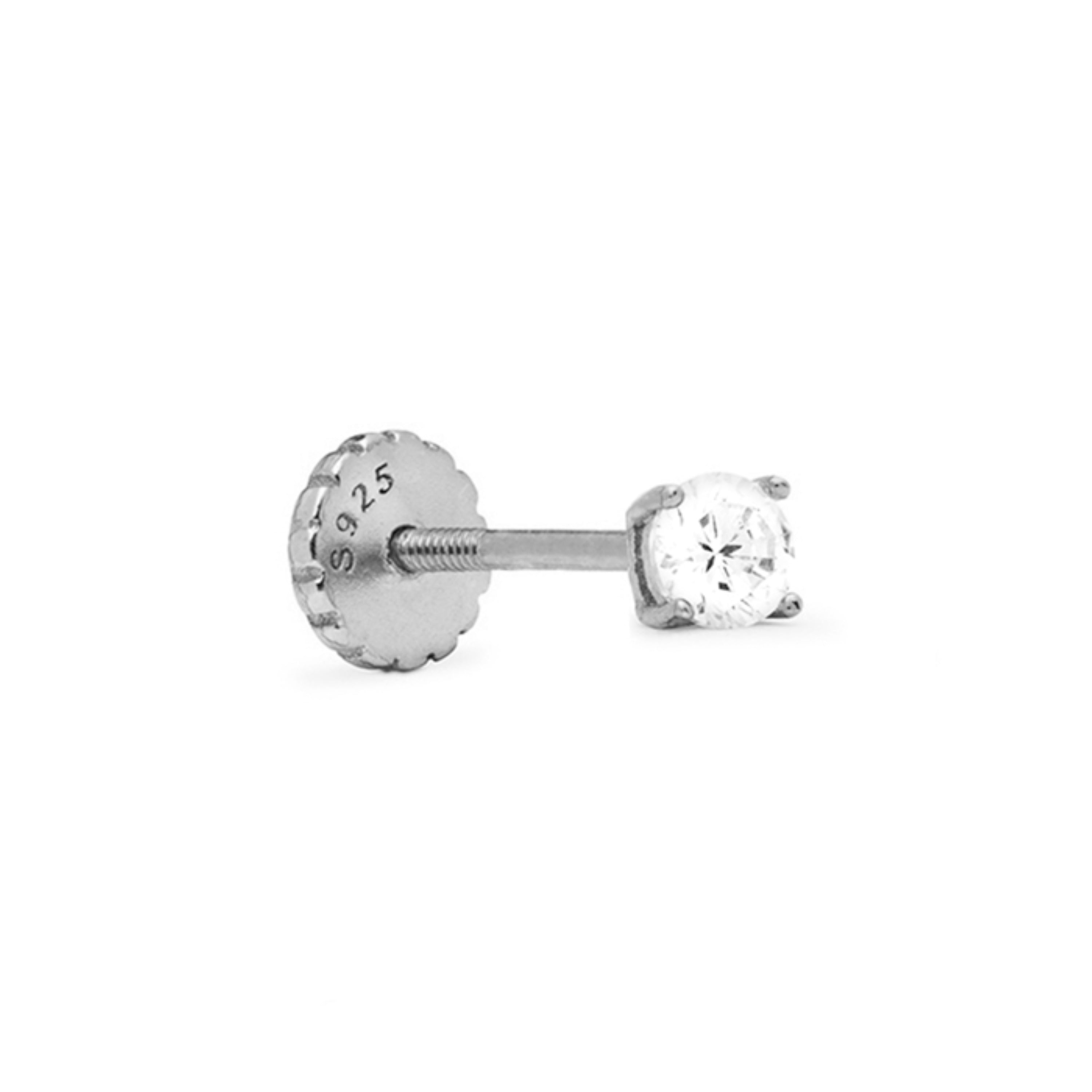 Piercing aus 925er Sterlingsilber mit funkelndem Zirkonia, rhodiniert - Dali