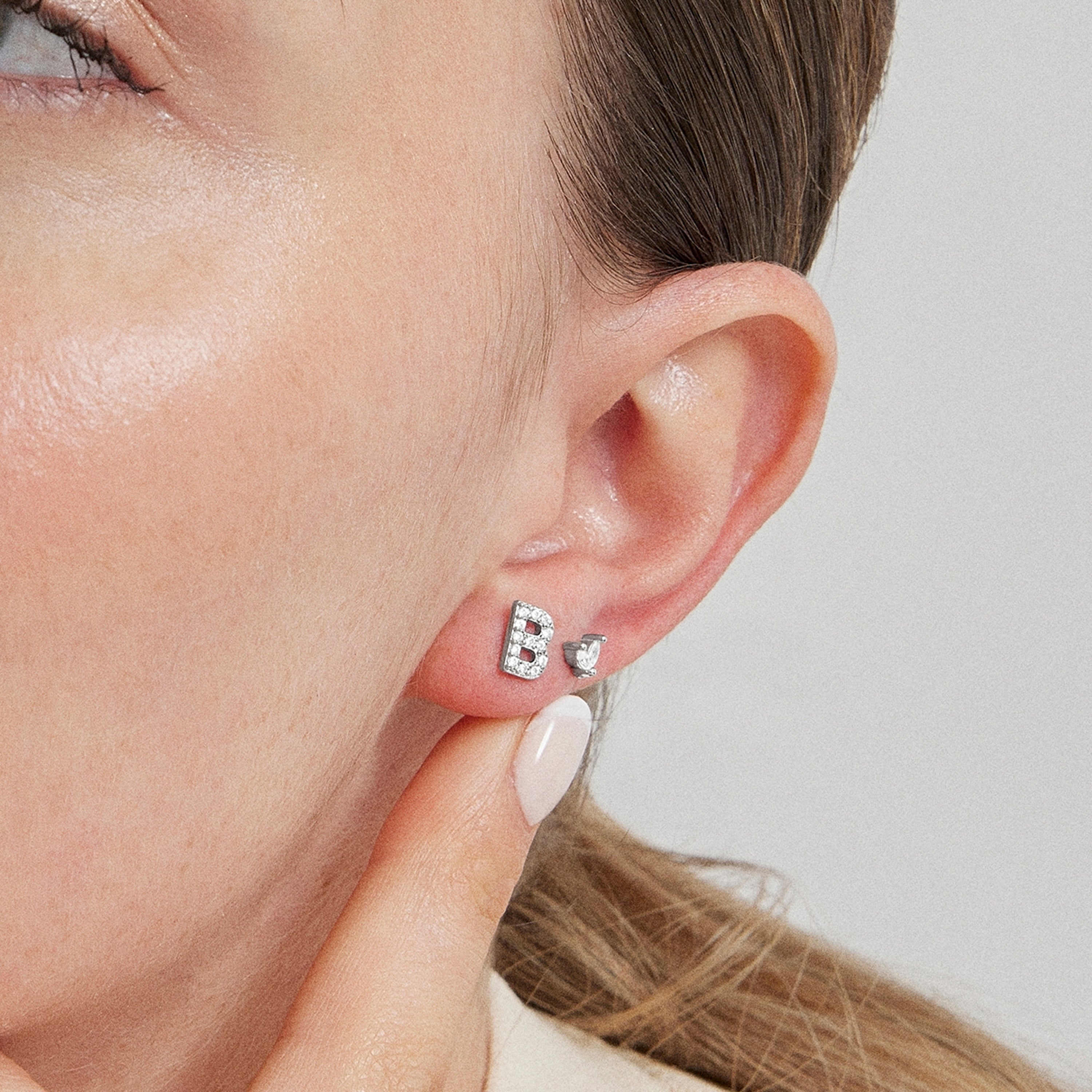 Piercing aus 925er Sterlingsilber mit funkelndem Zirkonia, rhodiniert - Dali