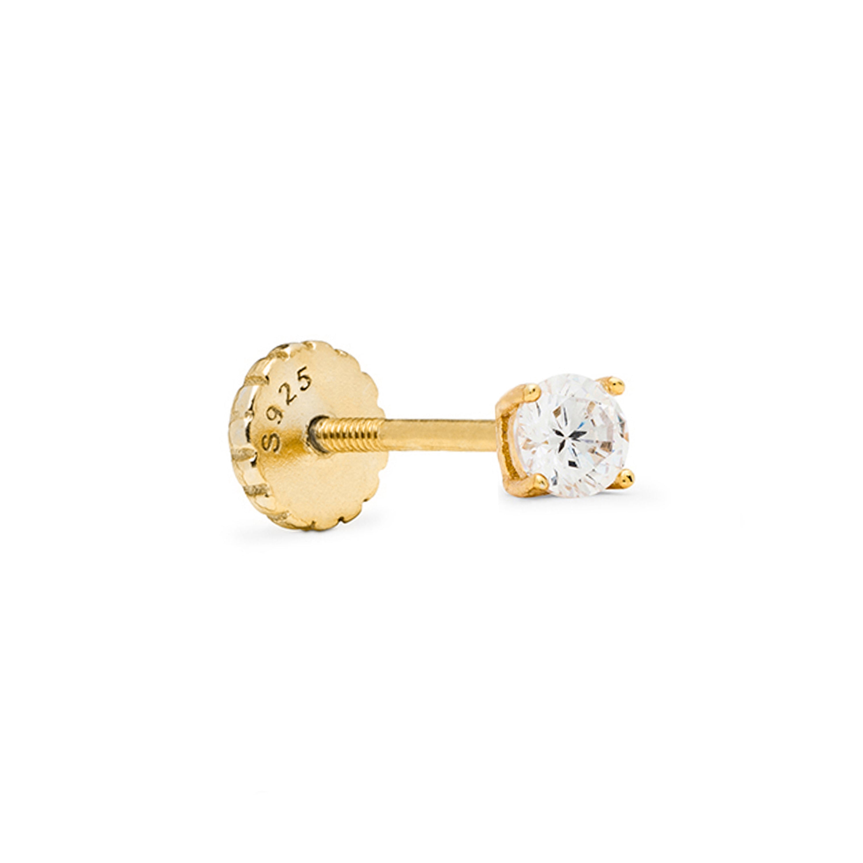 Piercing en argent sterling 925 avec zircon brillant finition en or jaune 18K - Dali