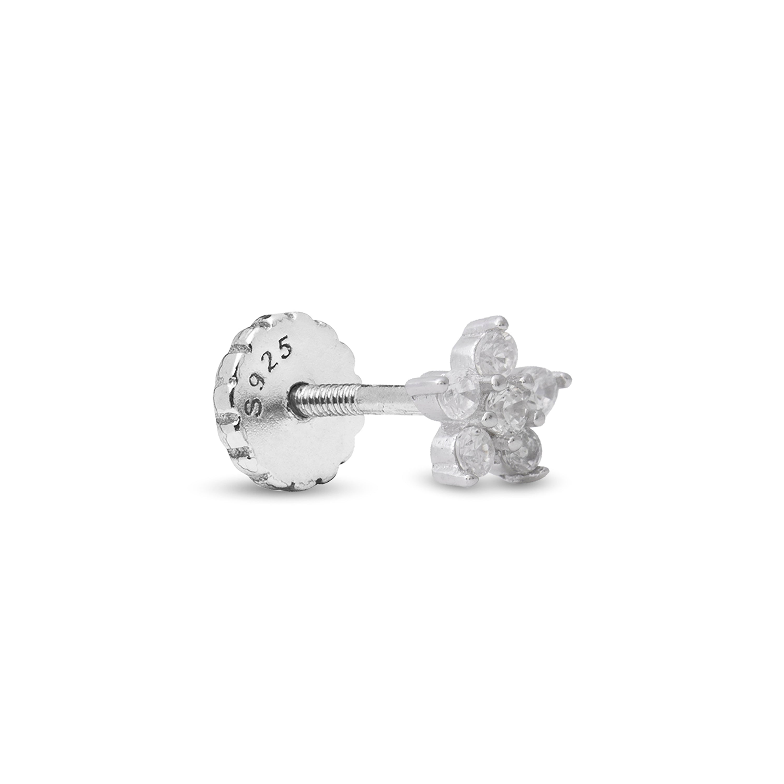 Piercing de Plata de Ley 925 con Circonita Brillante acabado en rodio - Anba