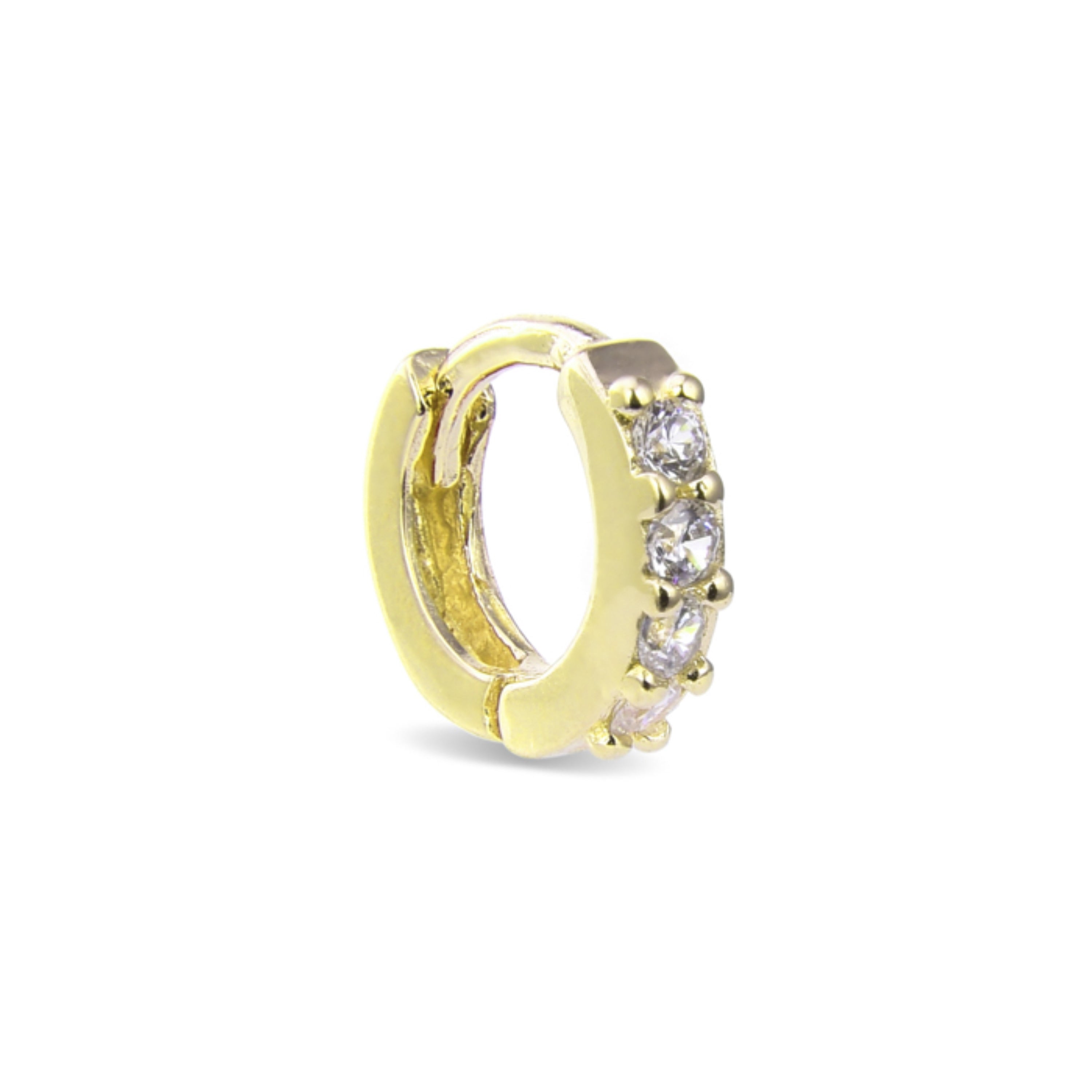 Piercing aus 925er Sterlingsilber mit funkelndem Zirkonia, vergoldet mit 18K Gelbgold - Rahlau