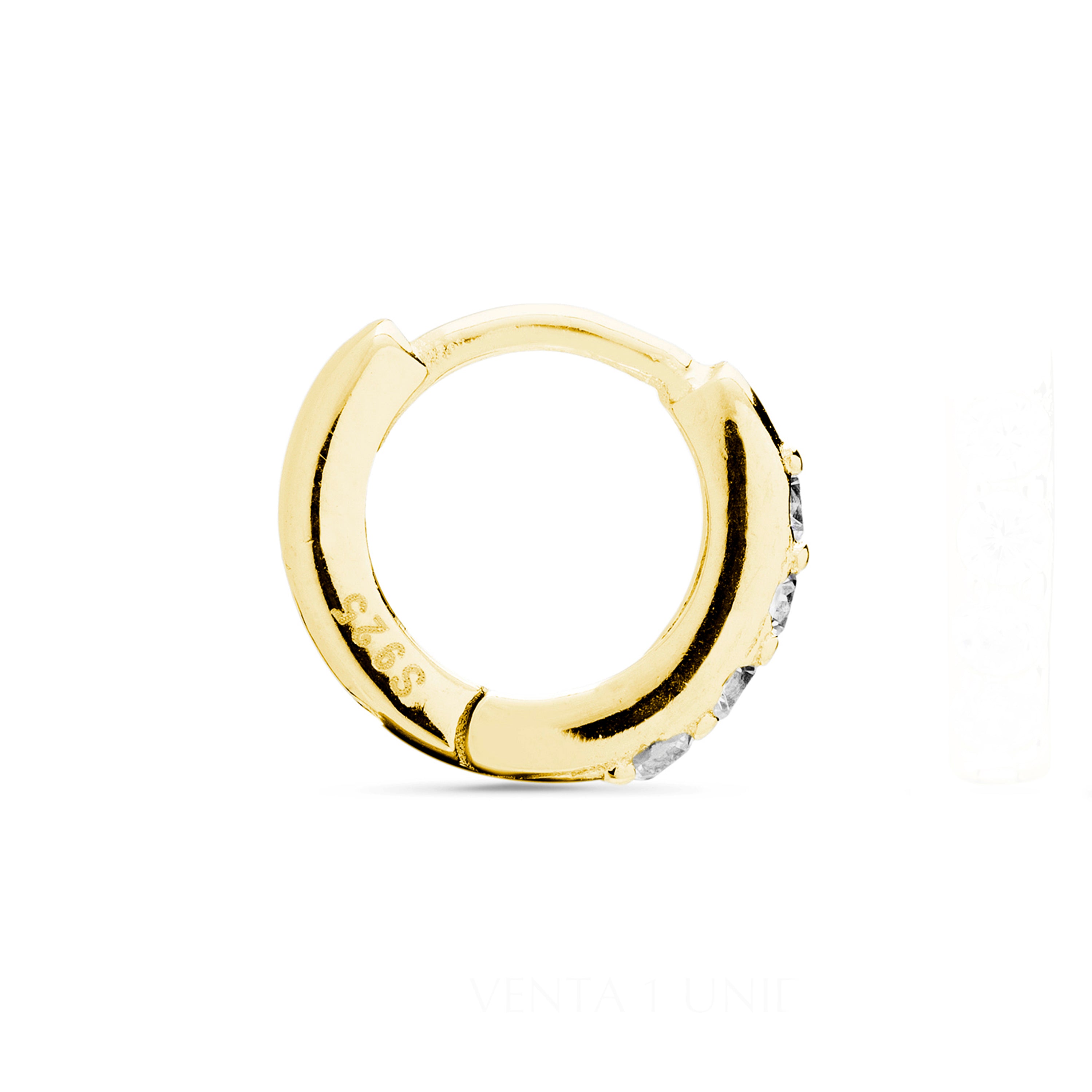 Piercing en argent sterling 925 avec zircon brillant finition en or jaune 18K - Ansung