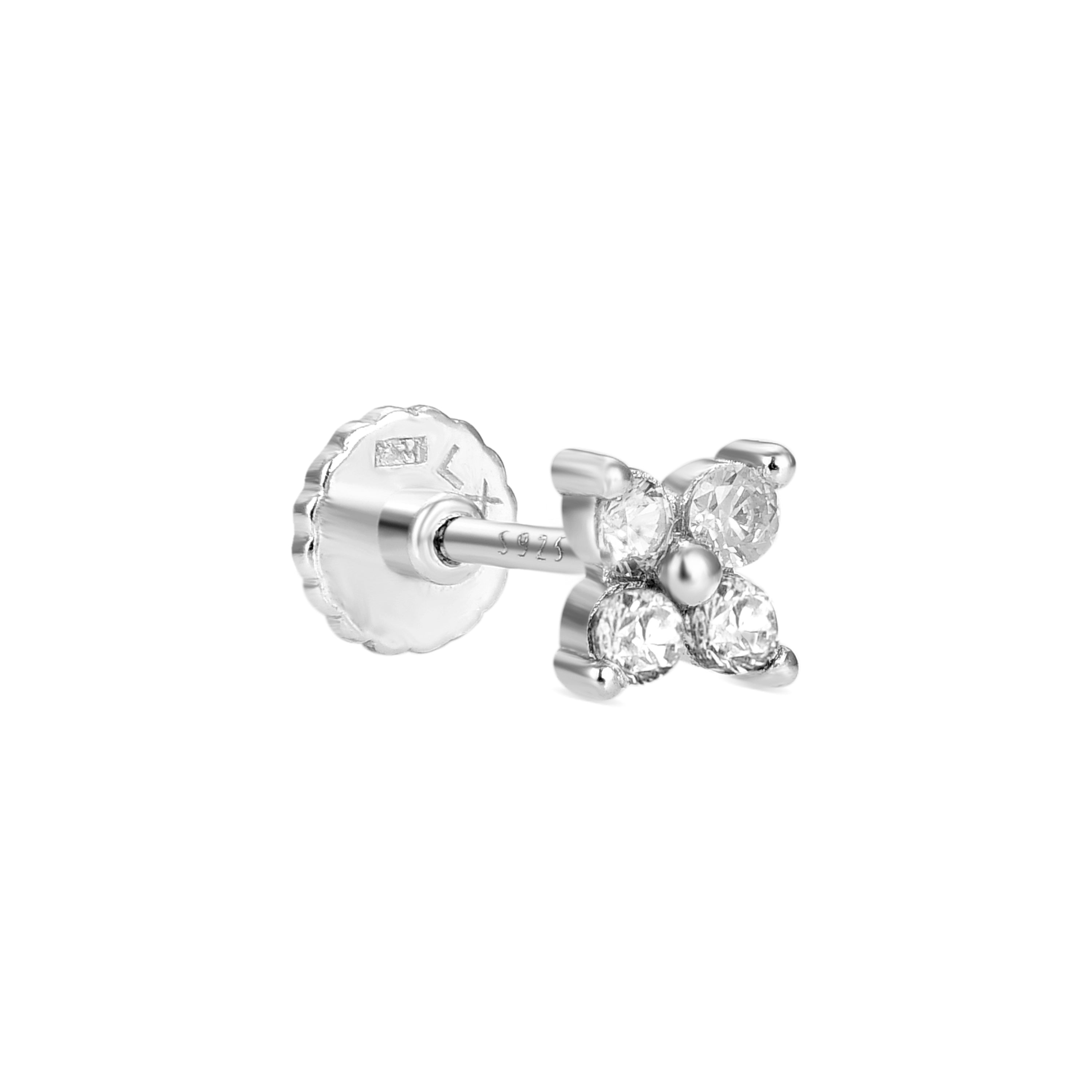 Piercing en argent sterling 925 avec zircone brillante finition rhodiée - Terwise