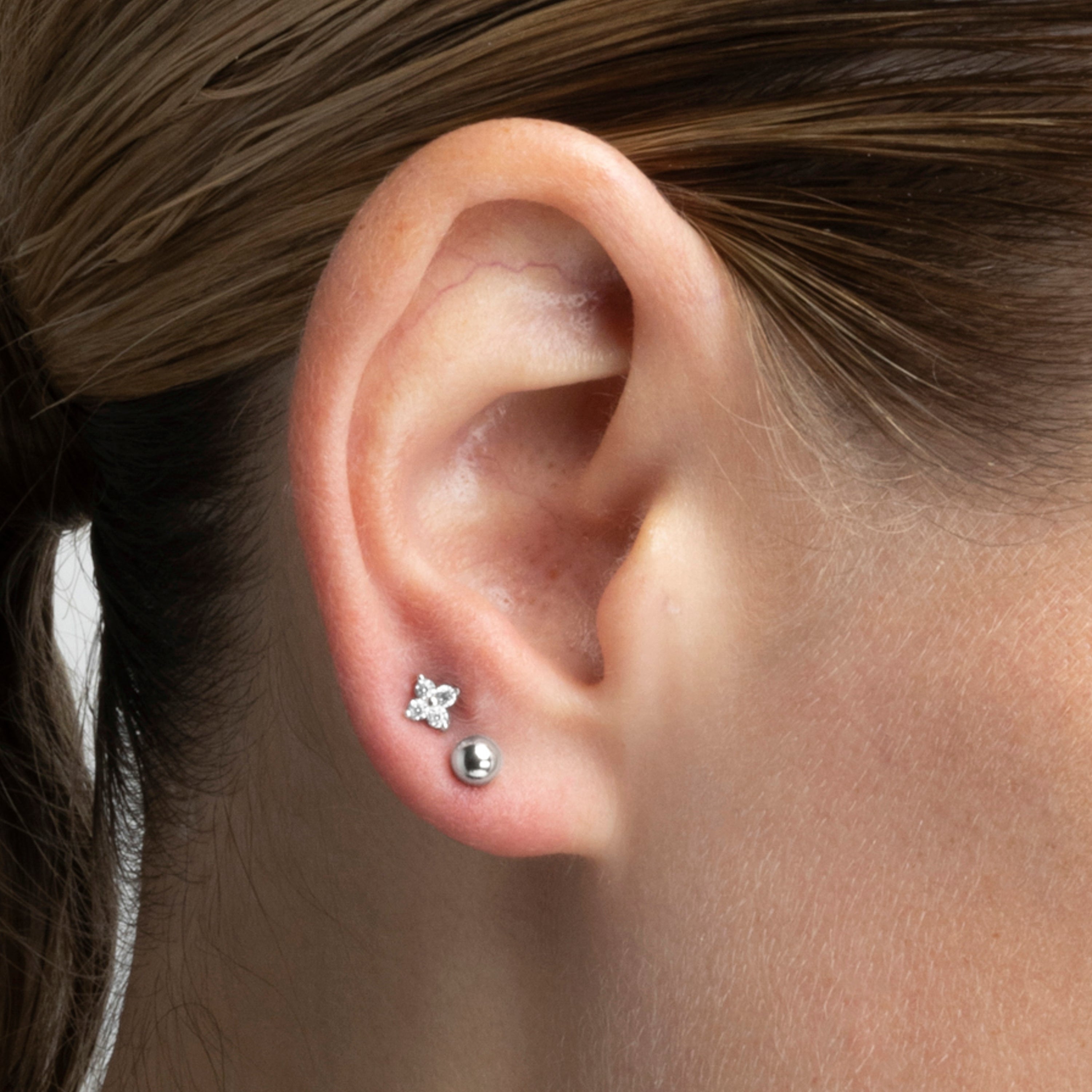 Piercing de Plata de Ley 925 con Circonita Brillante acabado en rodio - Terwise