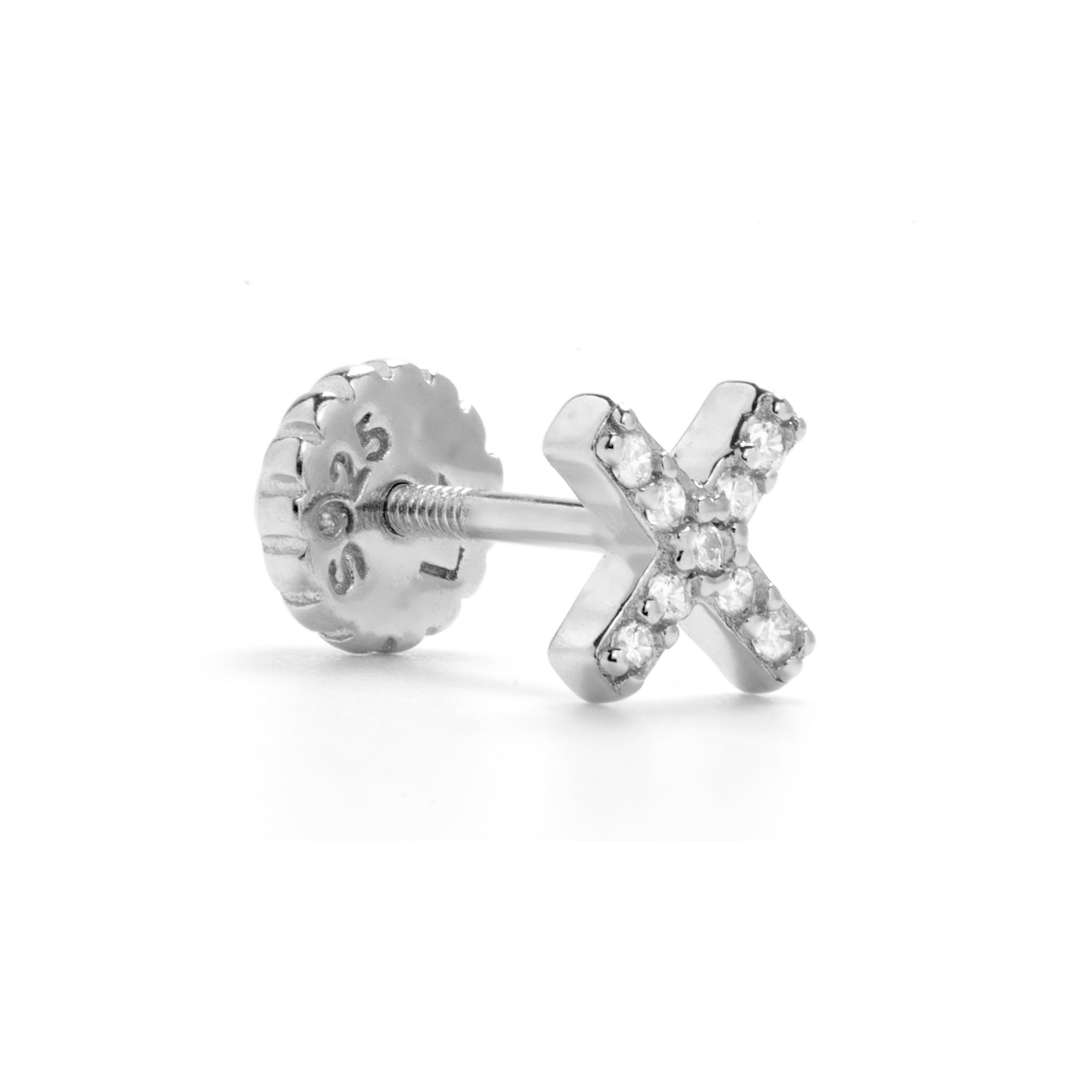 Piercing in Argento Sterling 925 con Zirconia Cubica brillante finitura in rodio - Garlin