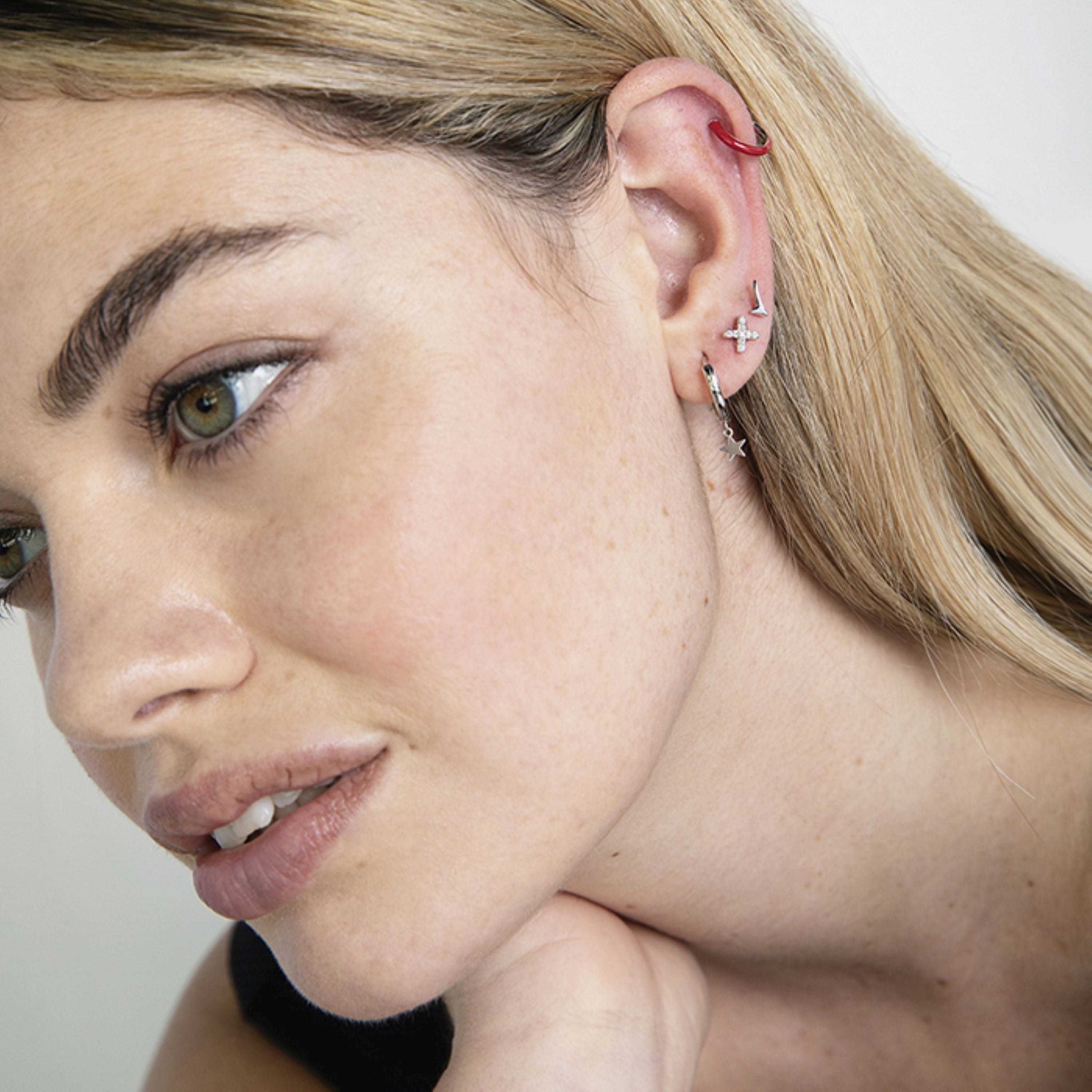 Piercing in Argento Sterling 925 con Zirconia Cubica brillante finitura in rodio - Garlin