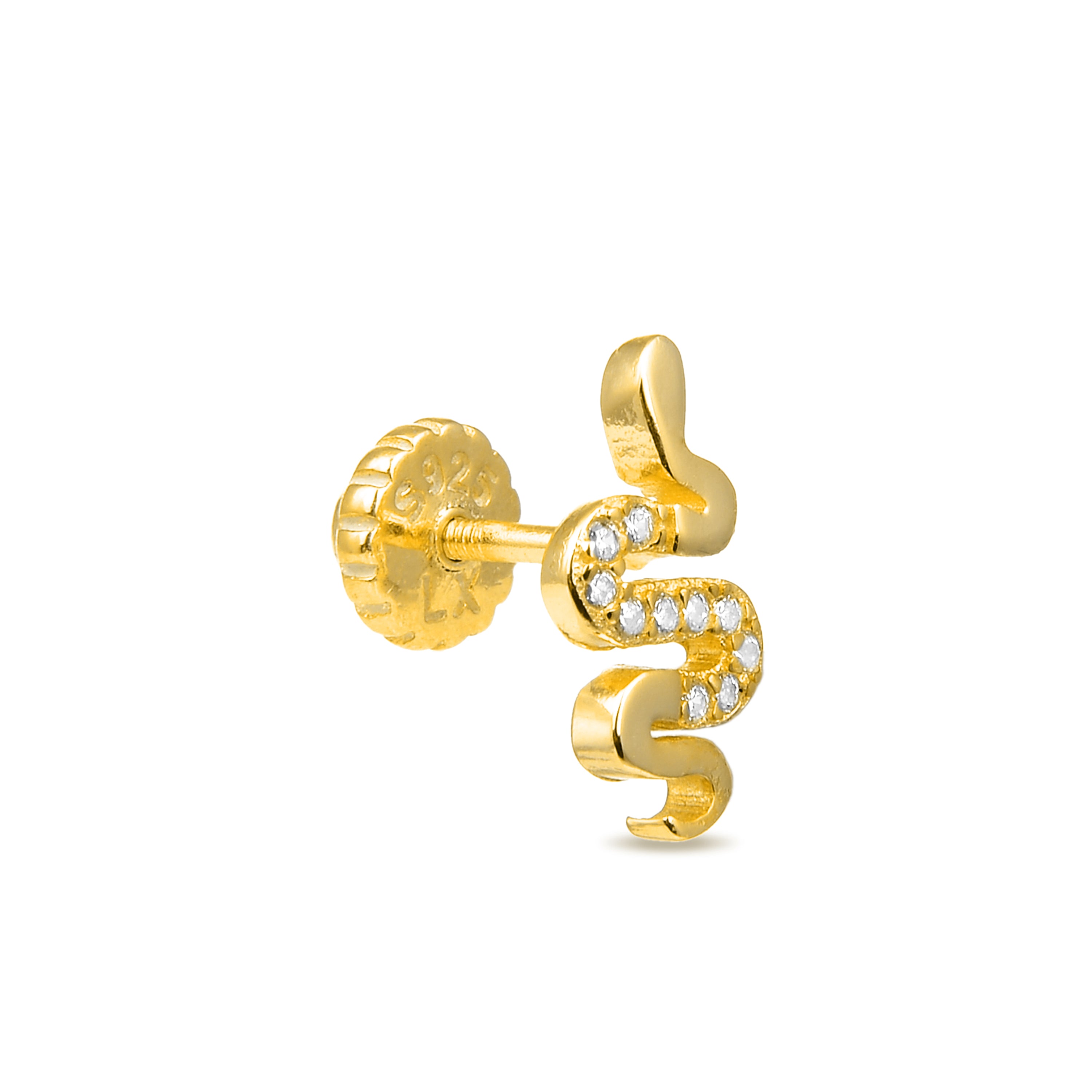 Piercing aus 925 Sterlingsilber mit Onyx-Zirkonia, rhodiniert - Turiel