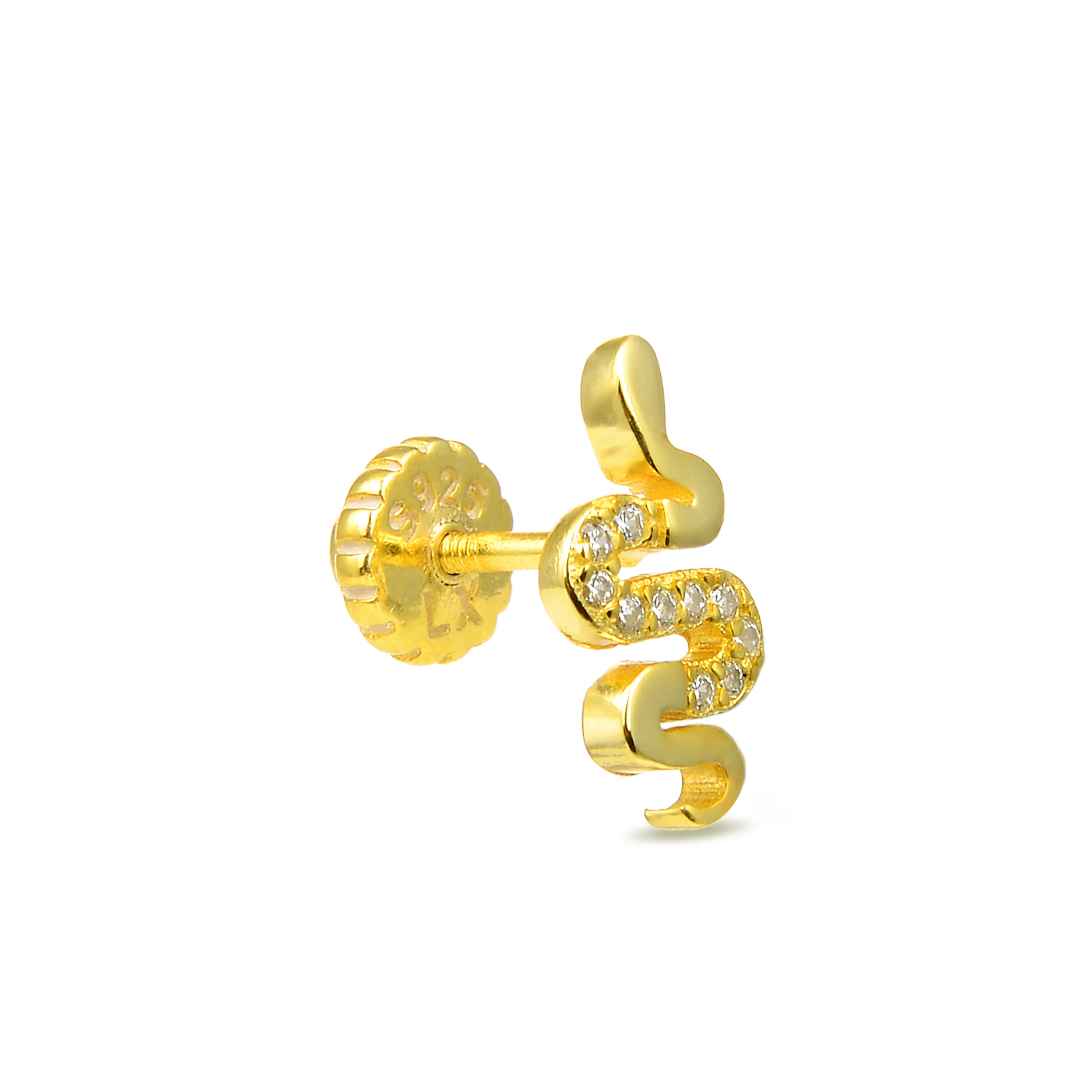 Piercing aus 925 Sterlingsilber mit Onyx-Zirkonia, rhodiniert - Turiel