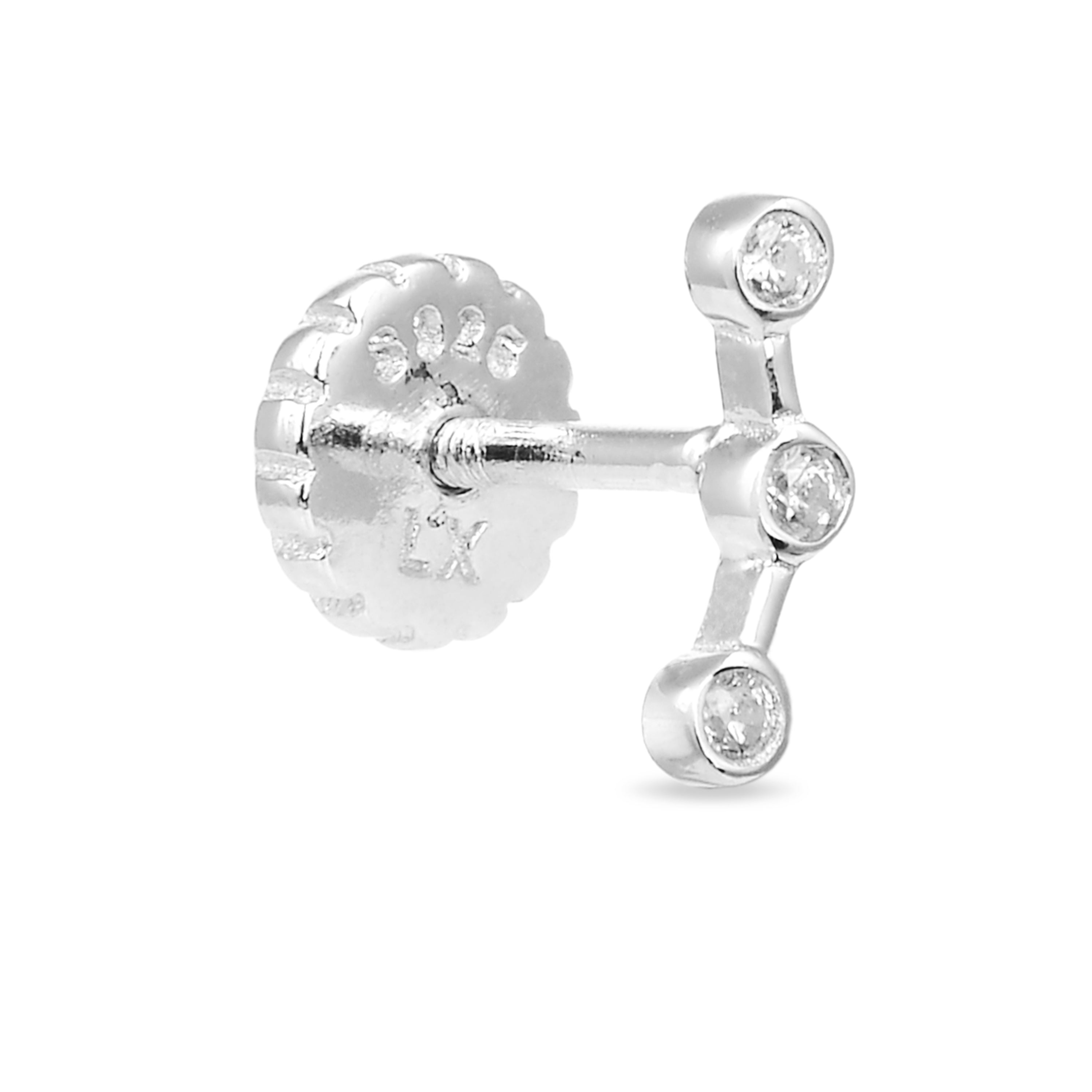Piercing en argent sterling 925 avec zircon brillant finition rhodiée - Qant