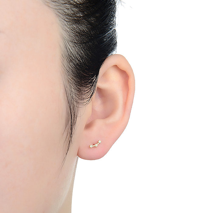 Piercing de Plata de Ley 925 con Circonita Brillante acabado en oro amarillo 18K - Qant