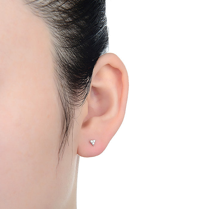 Sterling Silber 925 Piercing mit glänzendem Zirkon, rhodiniert - Calye
