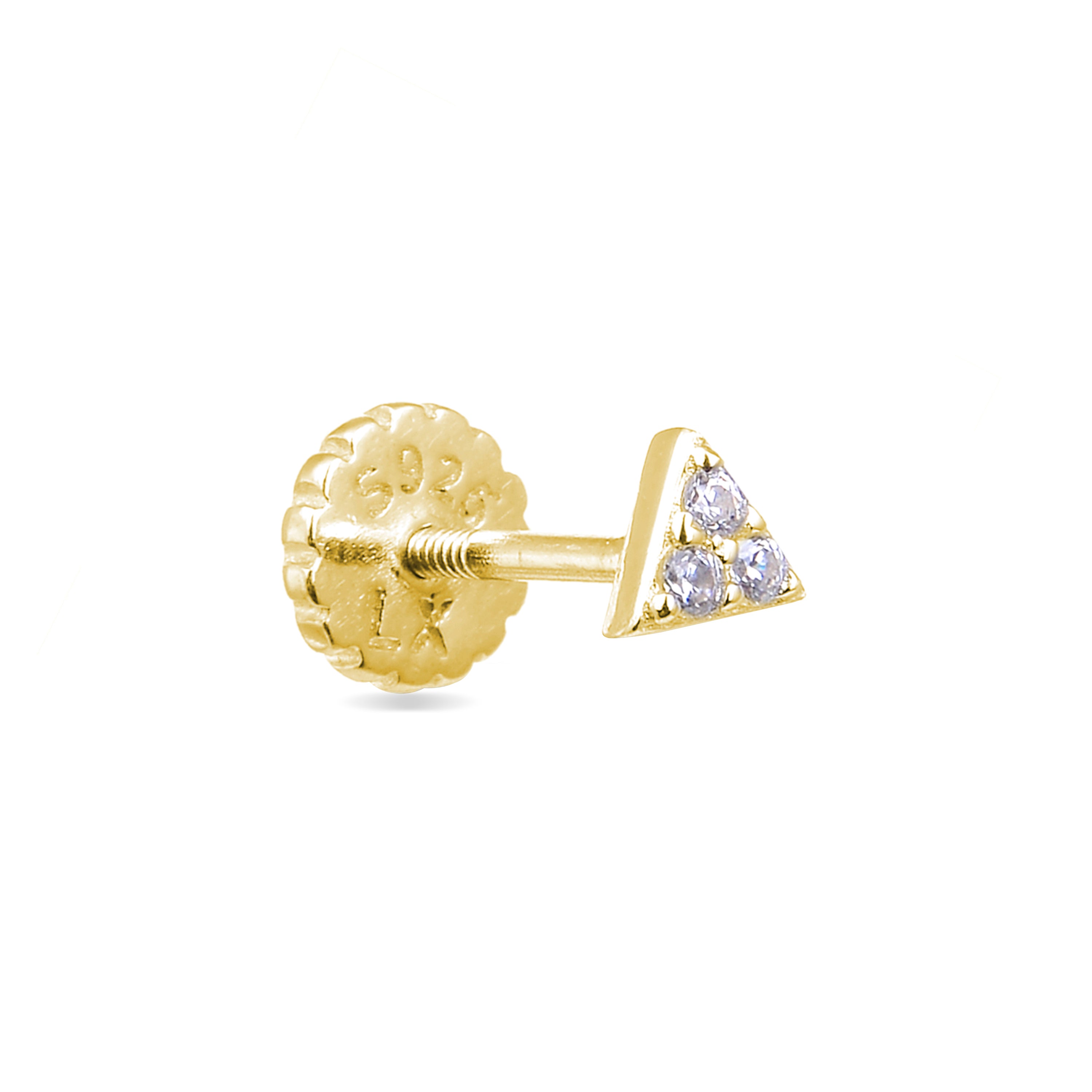 Piercing en argent sterling 925 avec zircon brillant finition en or jaune 18K - Calye