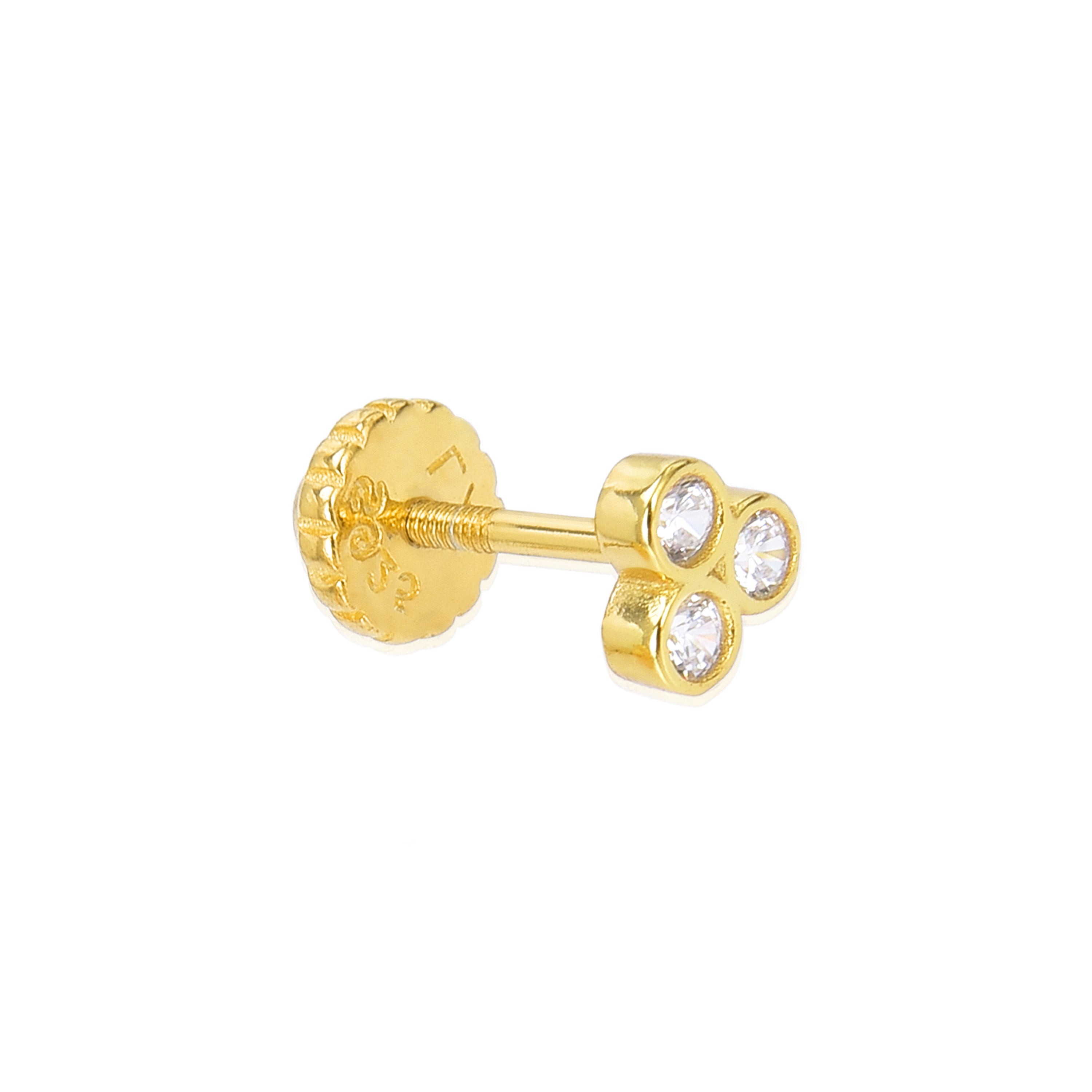 Piercing en argent sterling 925 avec zircone brillante finition en or jaune 18K - Abdel