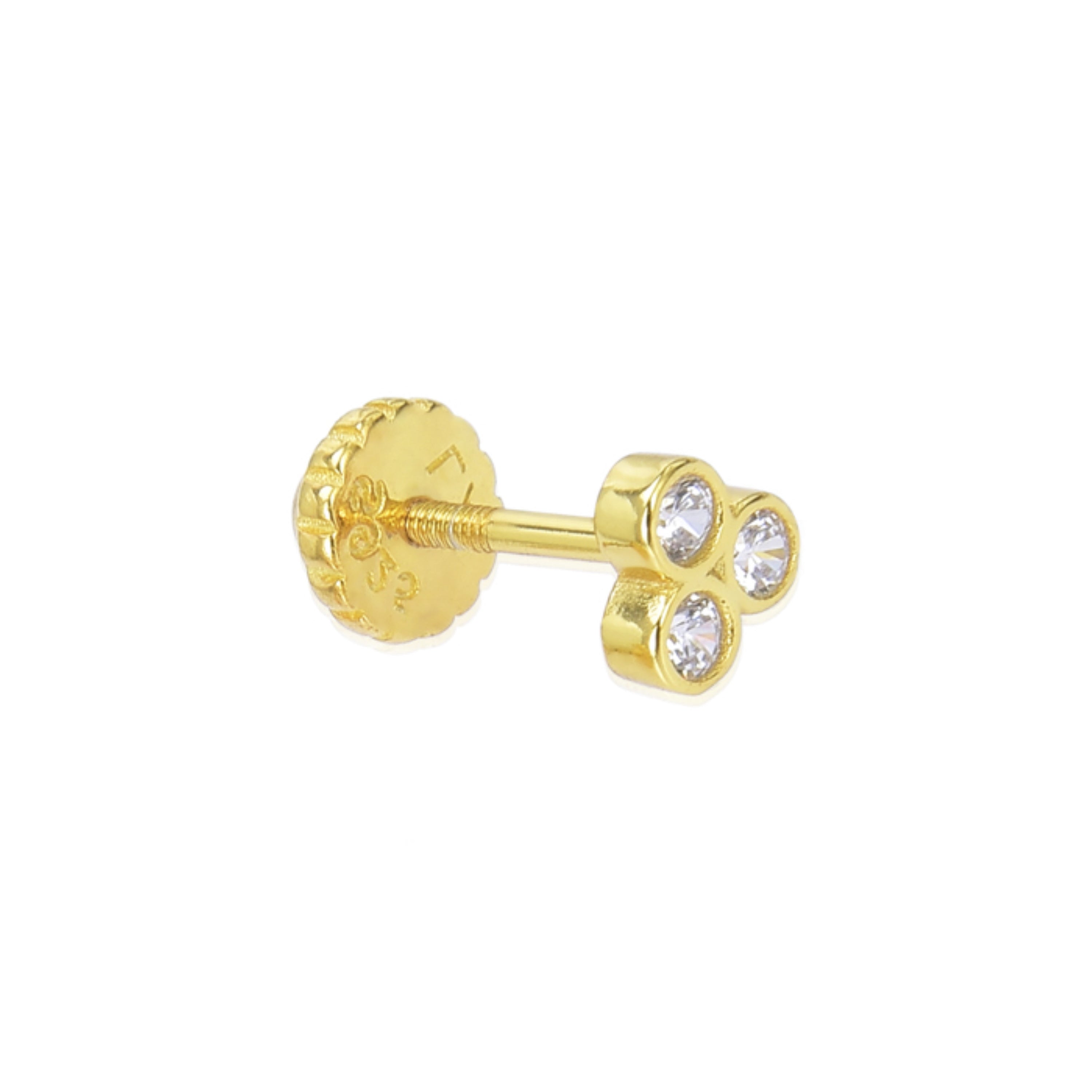 Piercing de Plata de Ley 925 con Circonita Brillante acabado en oro amarillo 18K - Abdel