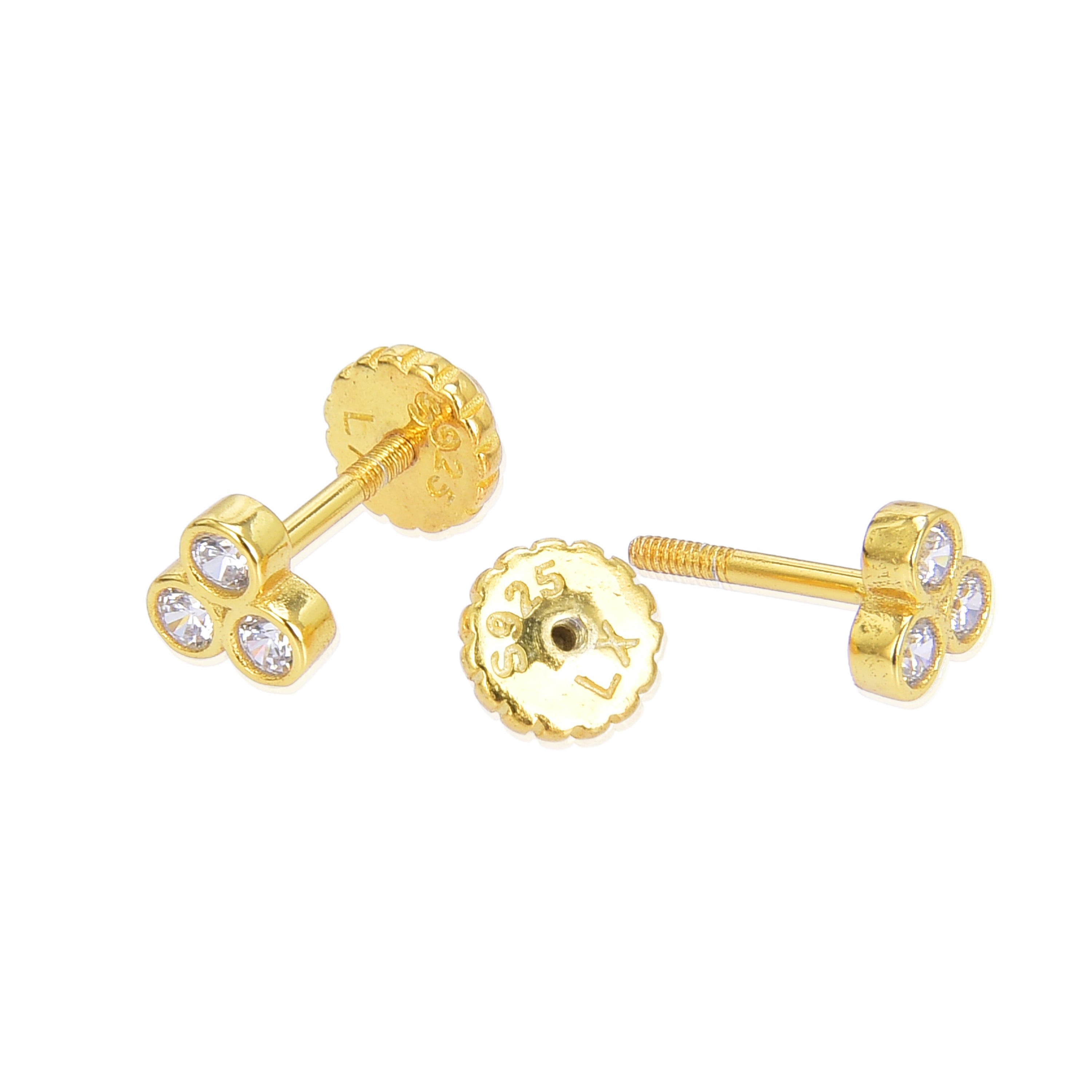 Piercing de Plata de Ley 925 con Circonita Brillante acabado en oro amarillo 18K - Abdel