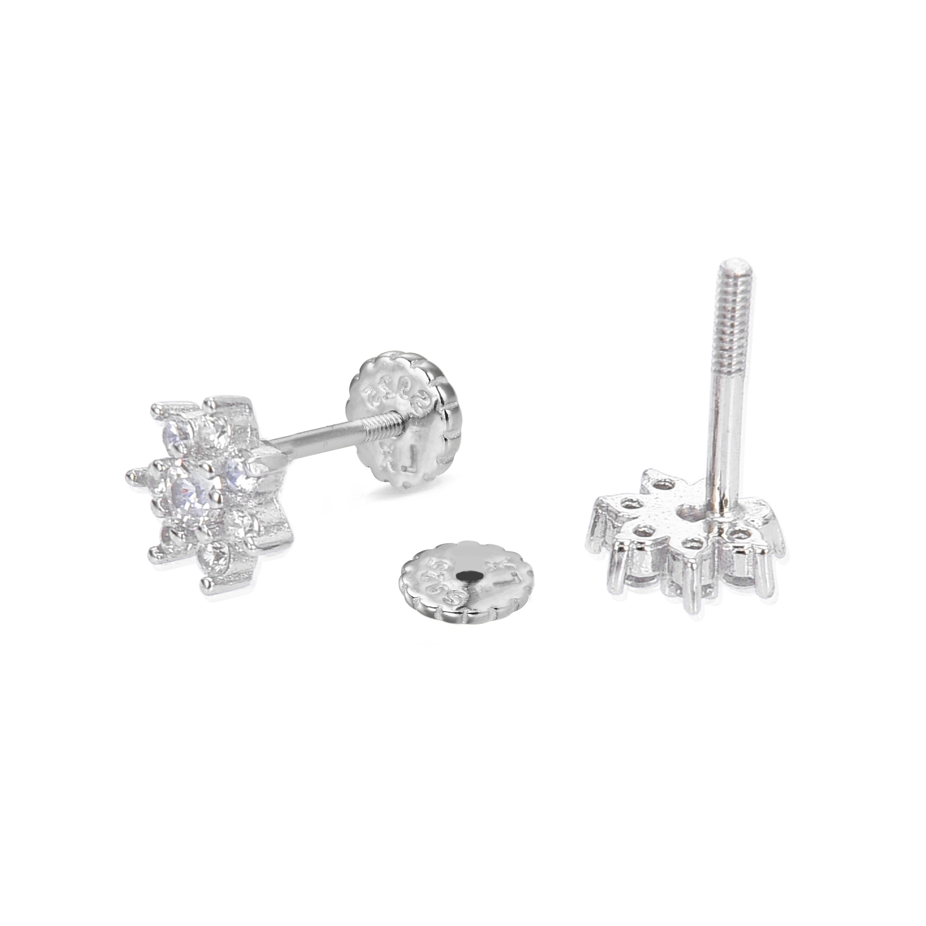 925 Sterling Silver Piercing with Brilliant Zirconia finished in Rhodium - Fanti
