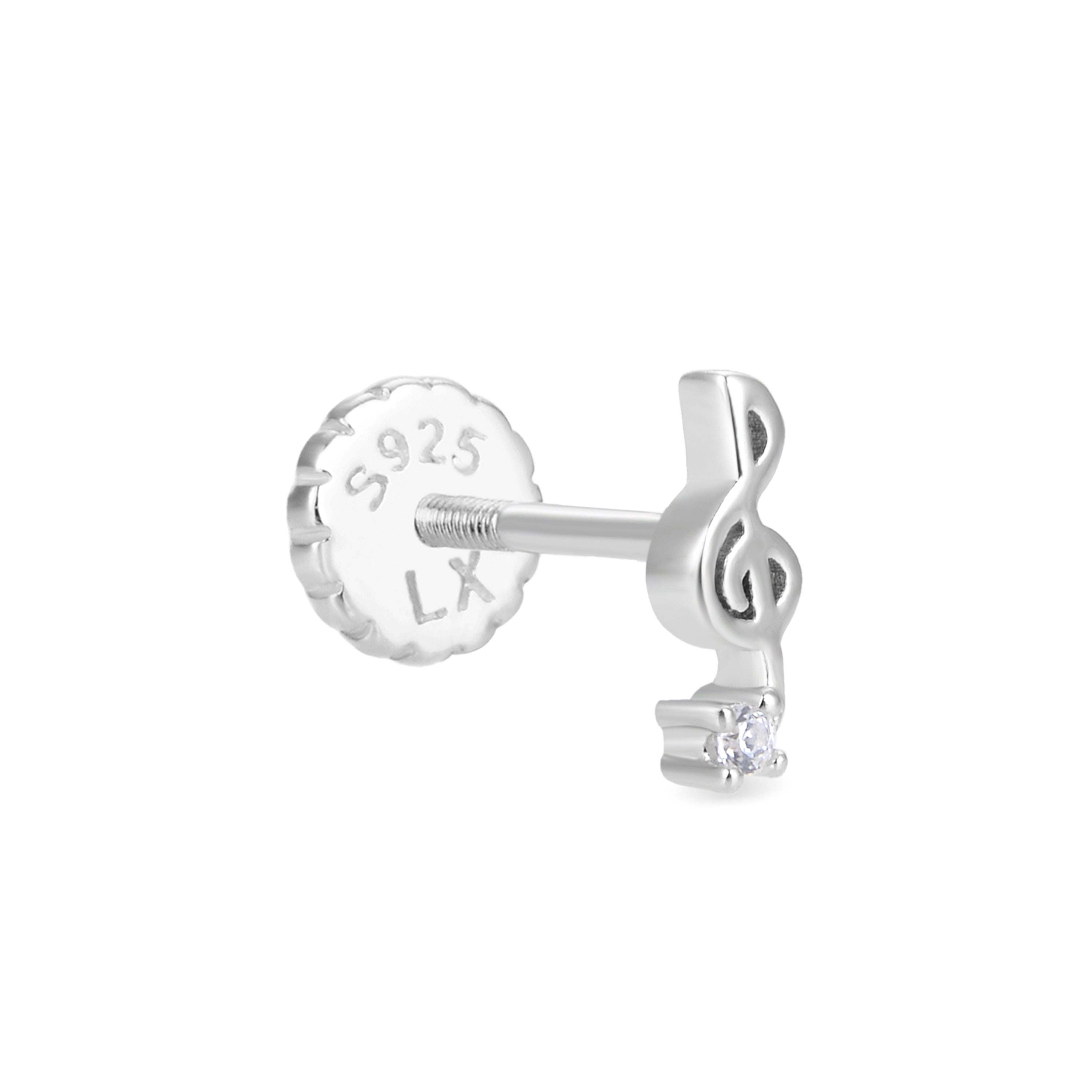 Piercing de Plata de Ley 925 con Circonita Brillante acabado en rodio - Tiha