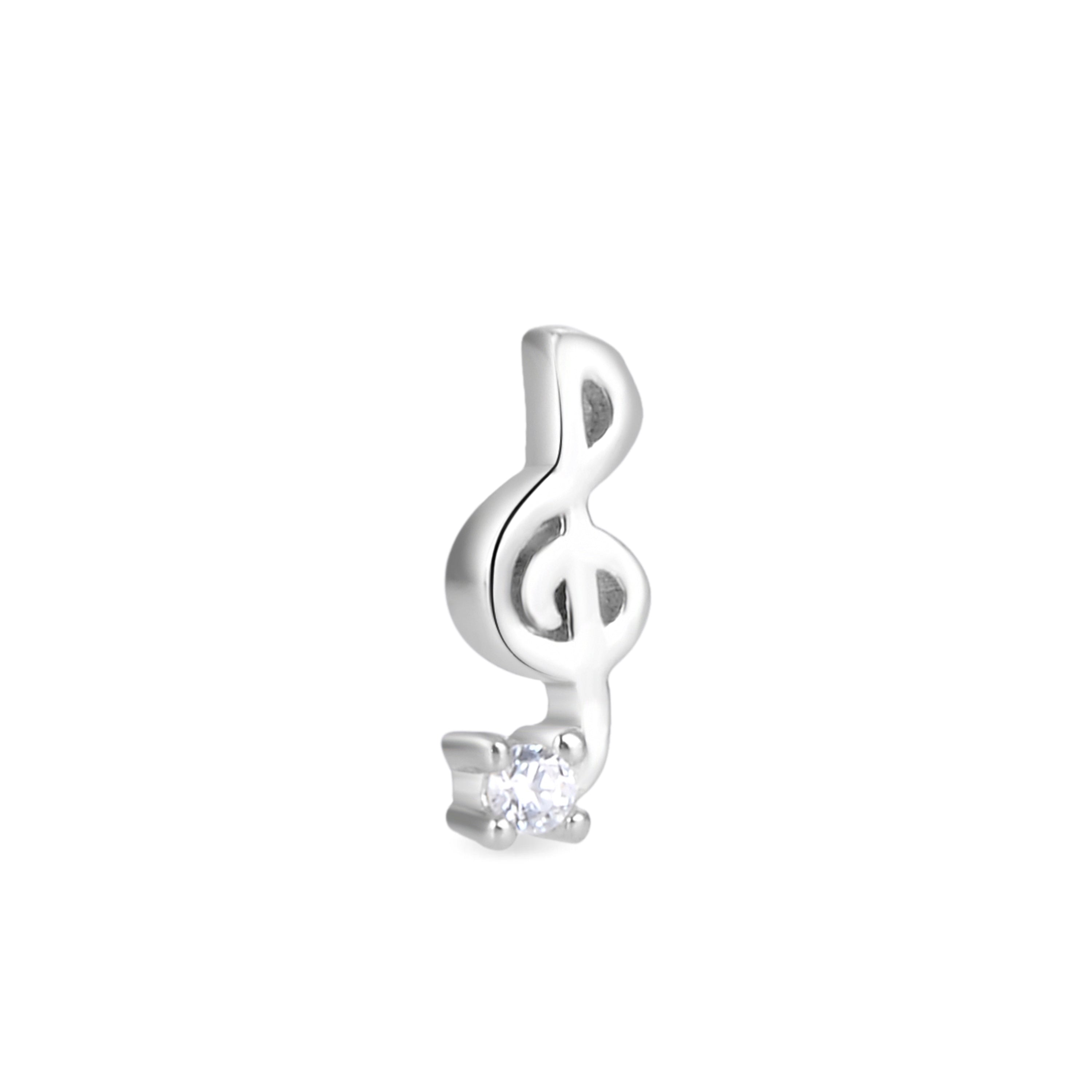 Piercing en argent sterling 925 avec zircone brillante finition rhodiée - Tiha