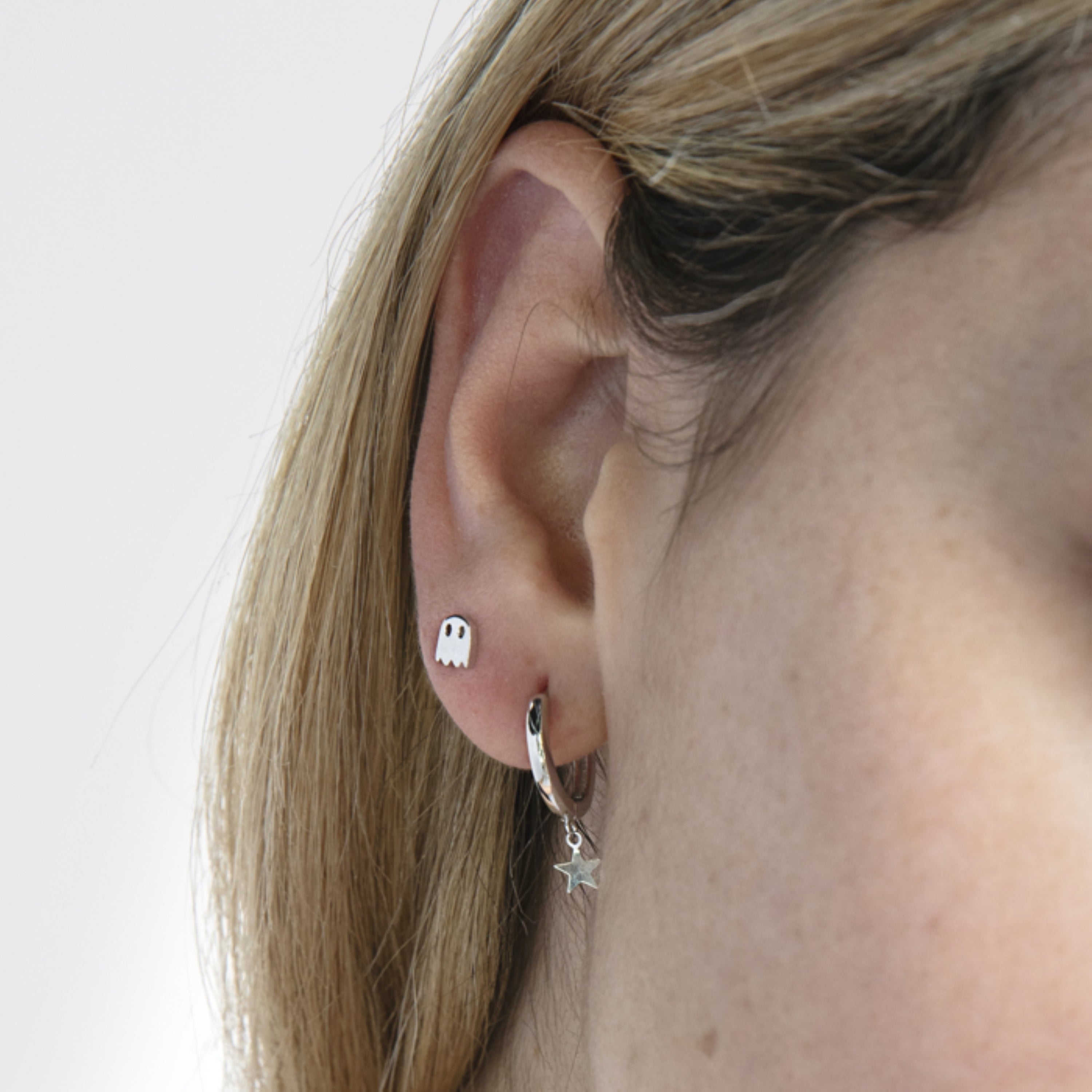 925 Sterling Silver Piercing finished in rhodium - Nafeu