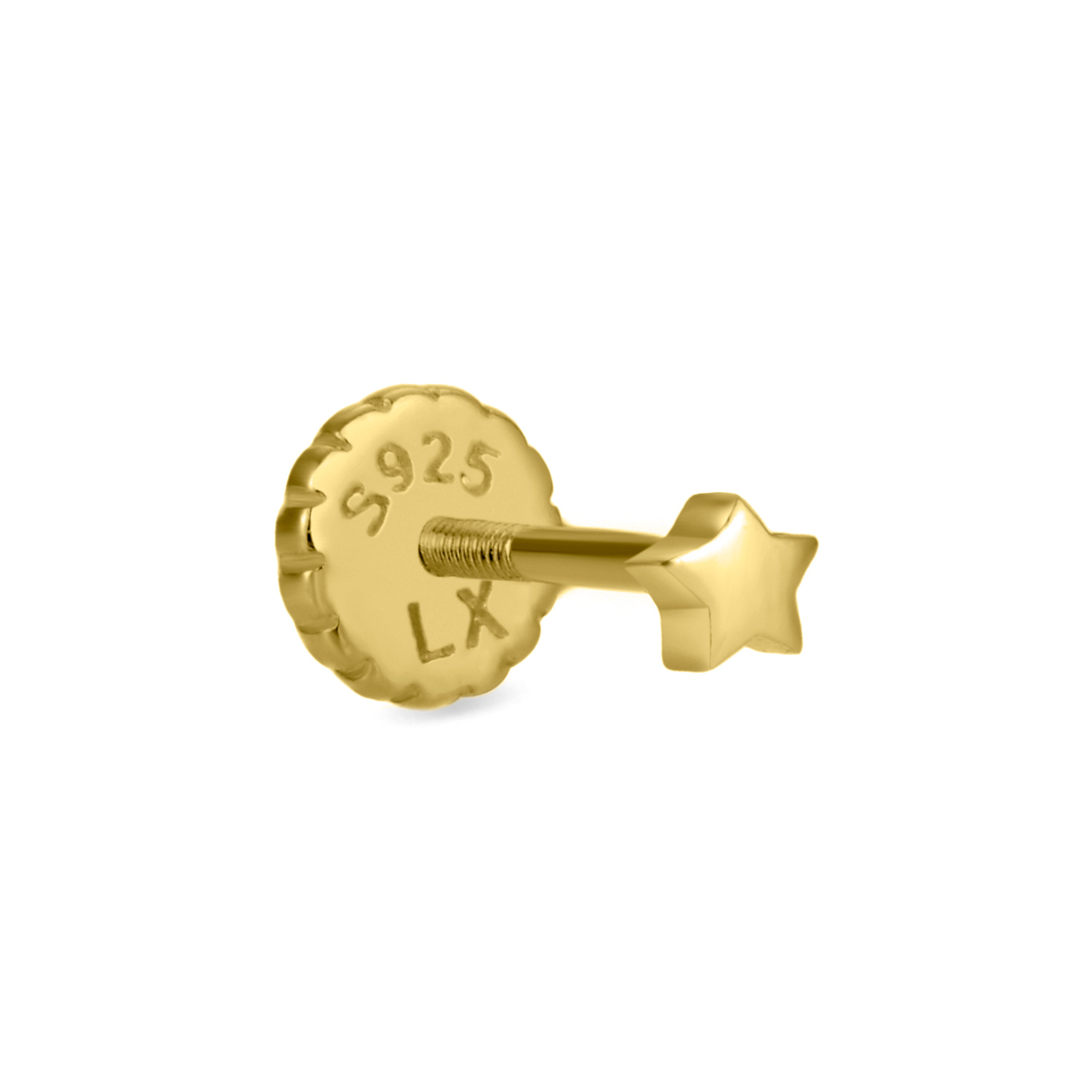 Piercing en argent sterling 925 finition or jaune 18K - Mapu