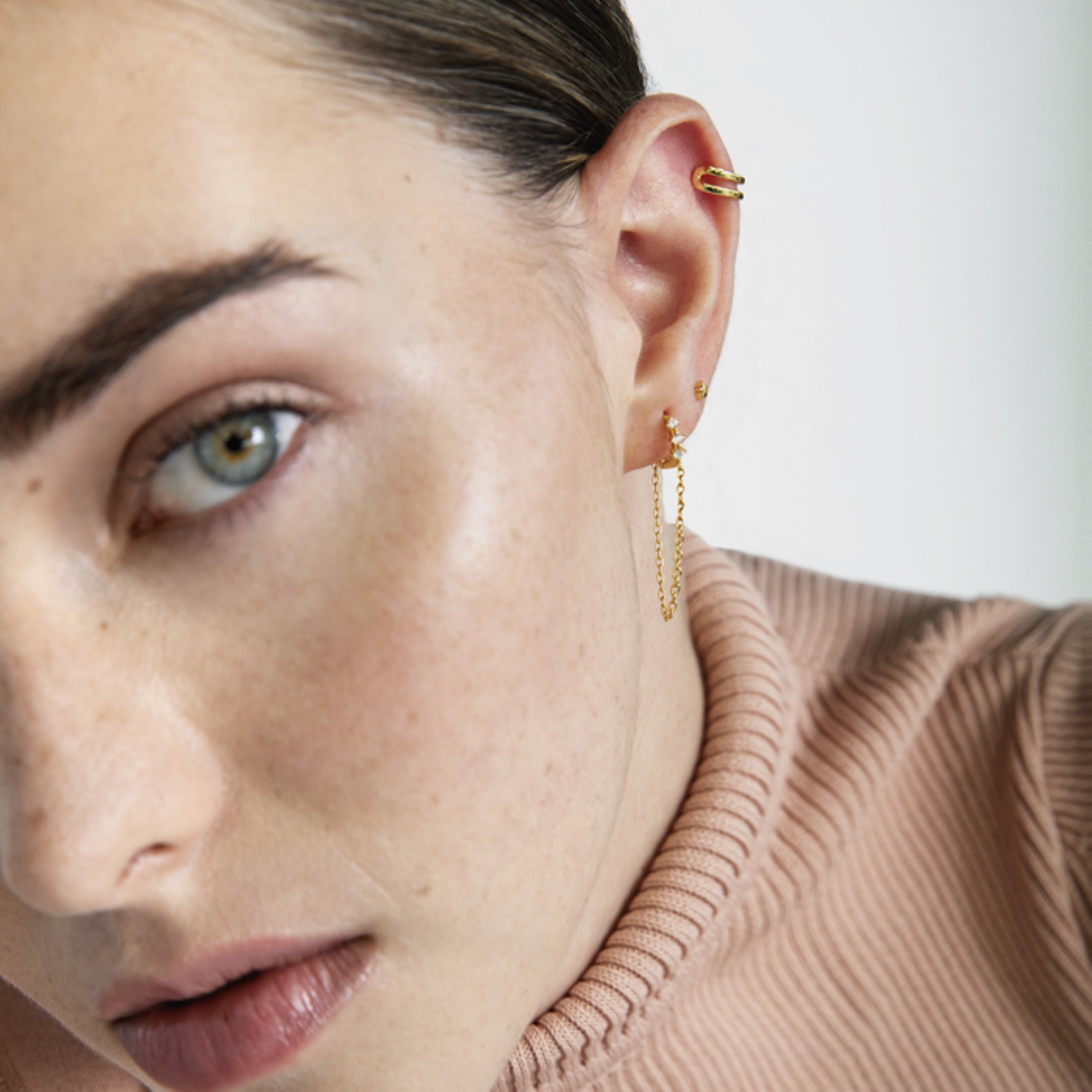 Piercing en argent sterling 925 finition or jaune 18K - Mapu
