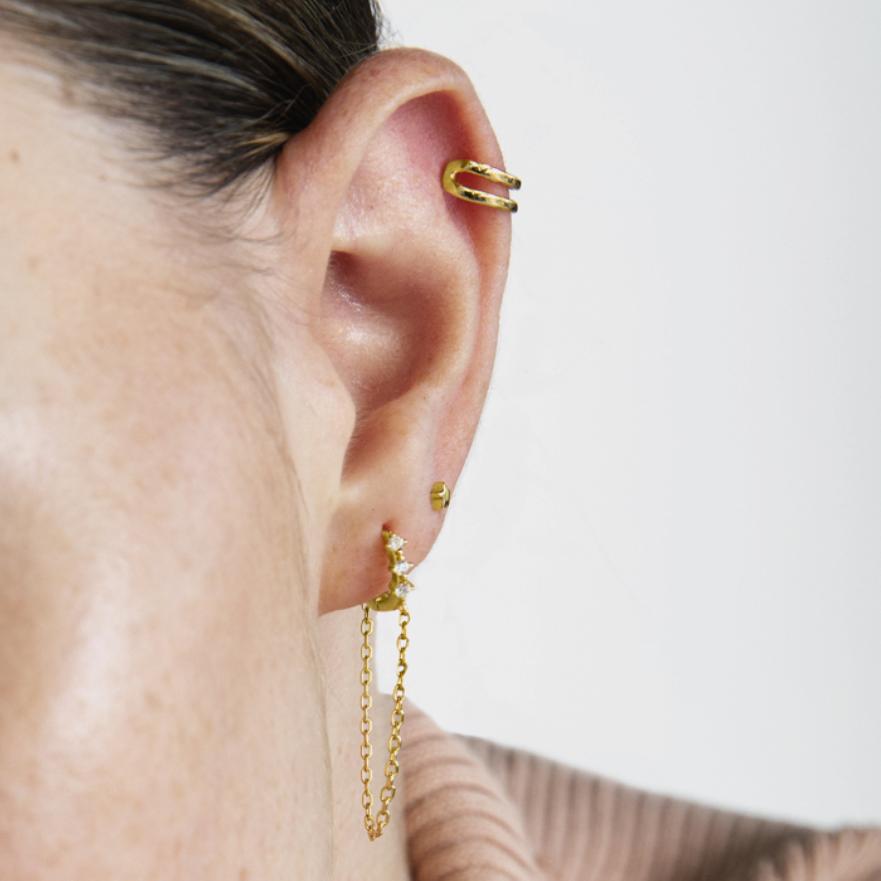 925 Sterling Silver Piercing finished in 18K yellow gold - Mapu