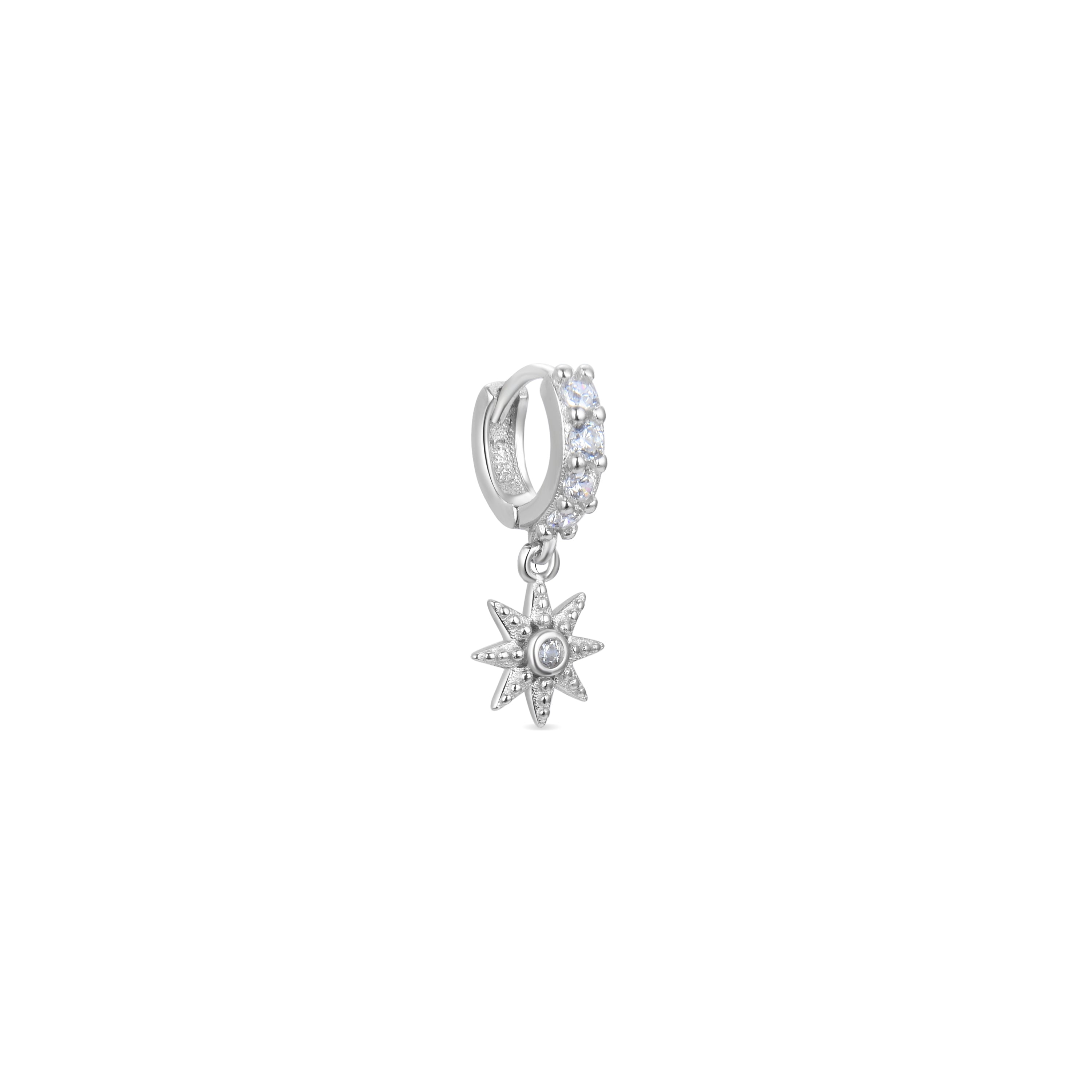 Piercing en argent sterling 925 avec zircone brillante finition rhodiée - Kaiwise