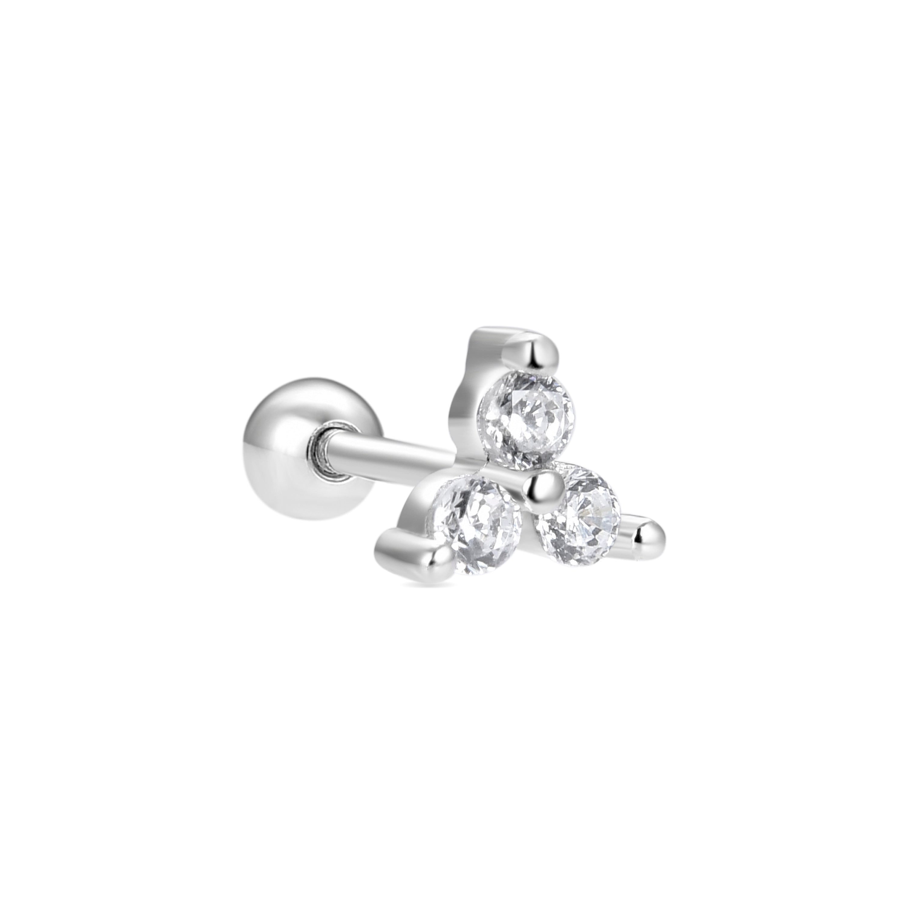 Piercing en argent sterling 925 avec zircon brillant finition rhodiée - Thyshay