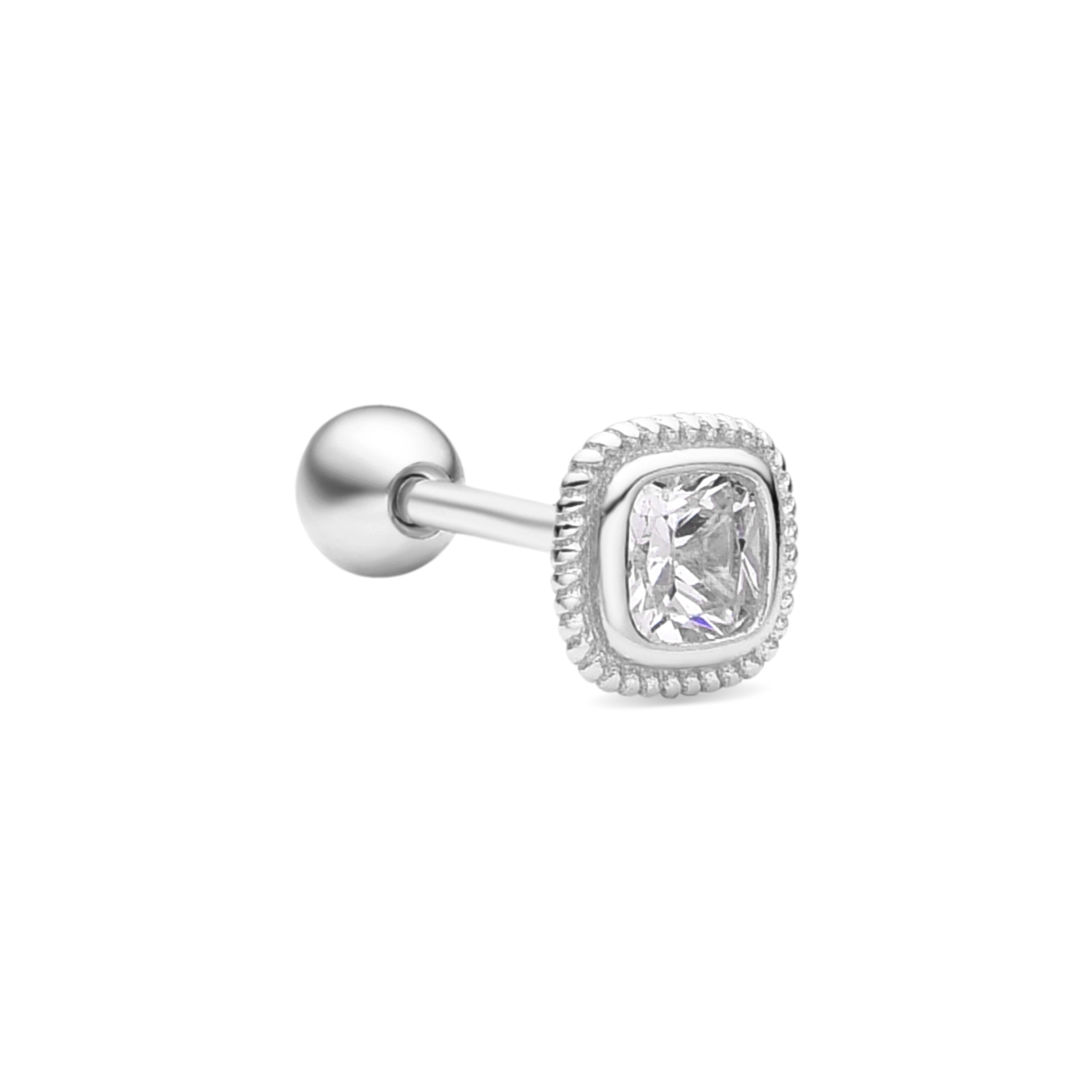 Piercing aus 925er Sterlingsilber und glänzender Zirkonia mit Rhodium-Finish - Keya